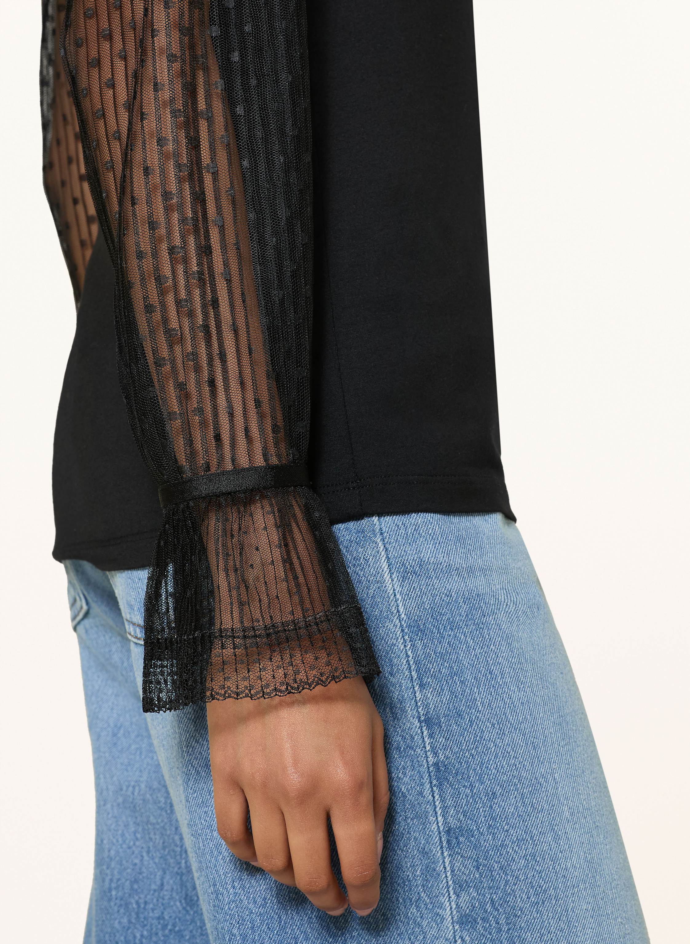 Thumbnail - Rich & Royal Blusenshirt Im Materialmix schwarz