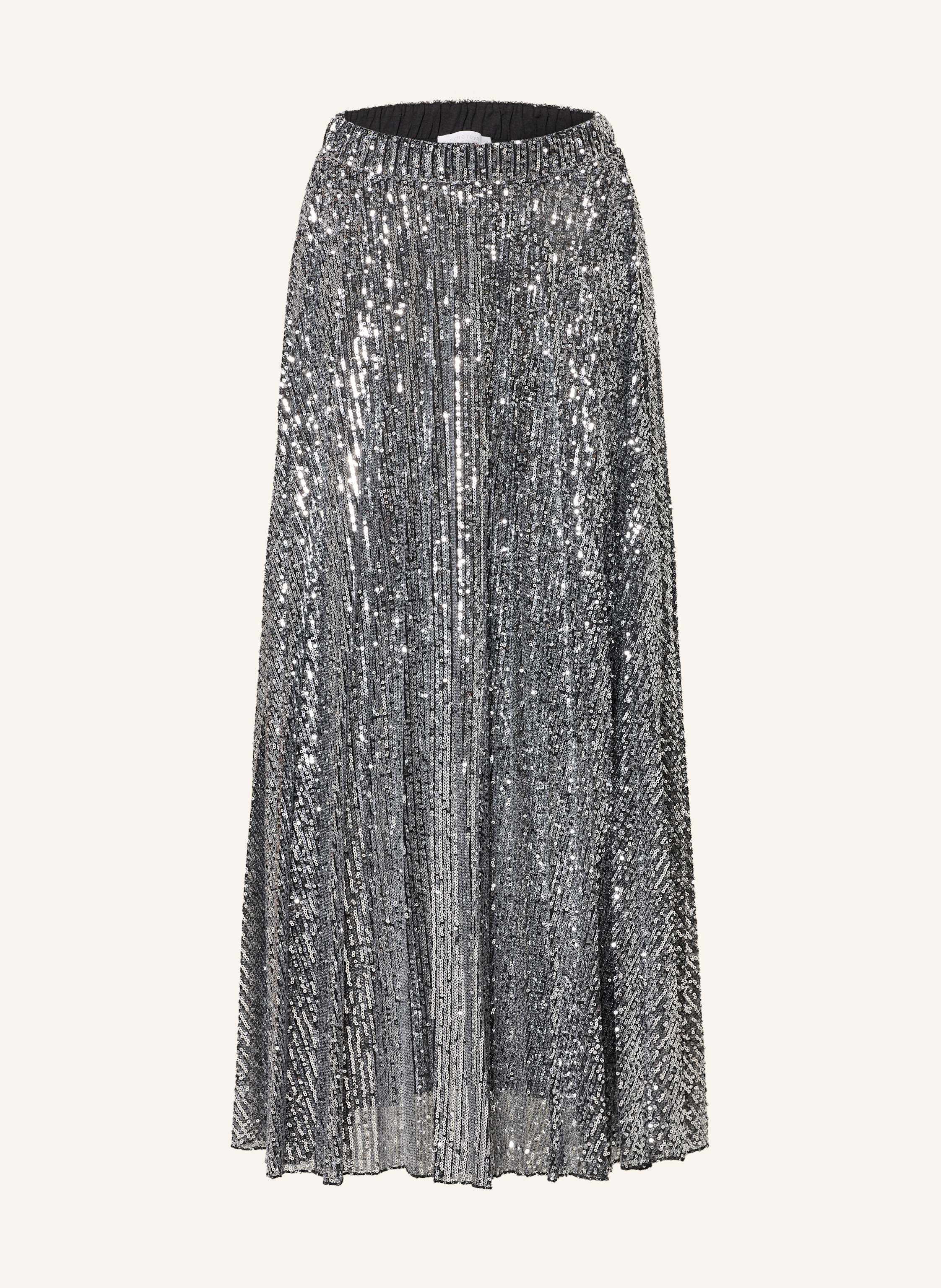 Rich & Royal Mesh-Rock Mit Pailletten silber