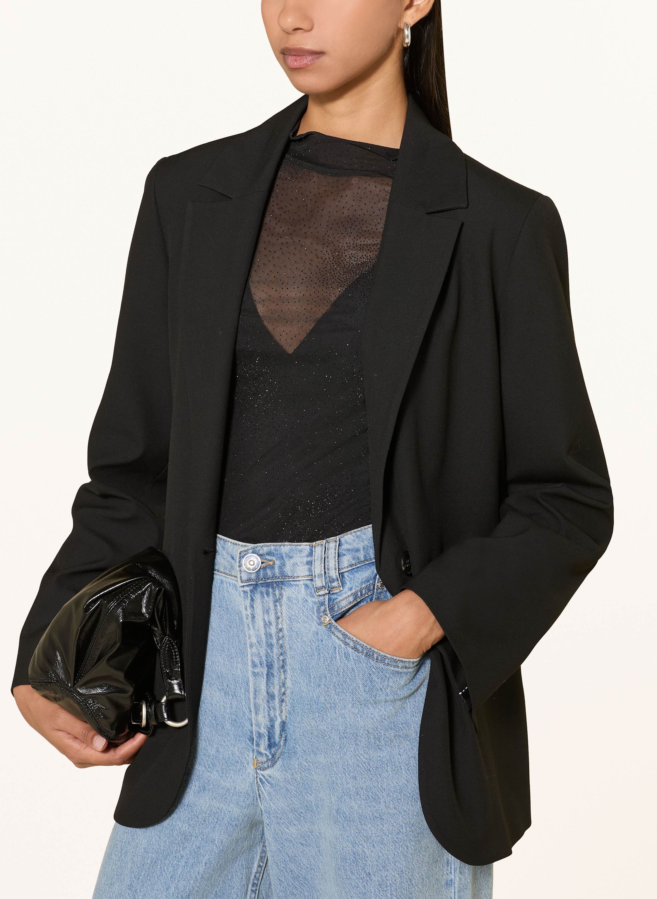 Thumbnail - Rich & Royal Longsleeve Aus Mesh schwarz