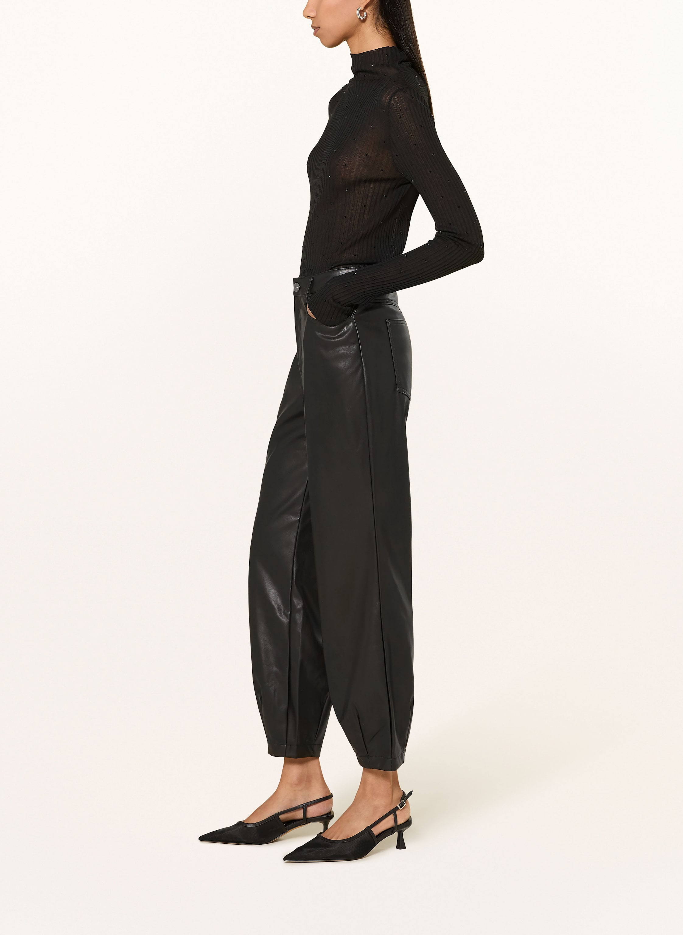 Thumbnail - Rich & Royal 7/8-Hose In Lederoptik schwarz