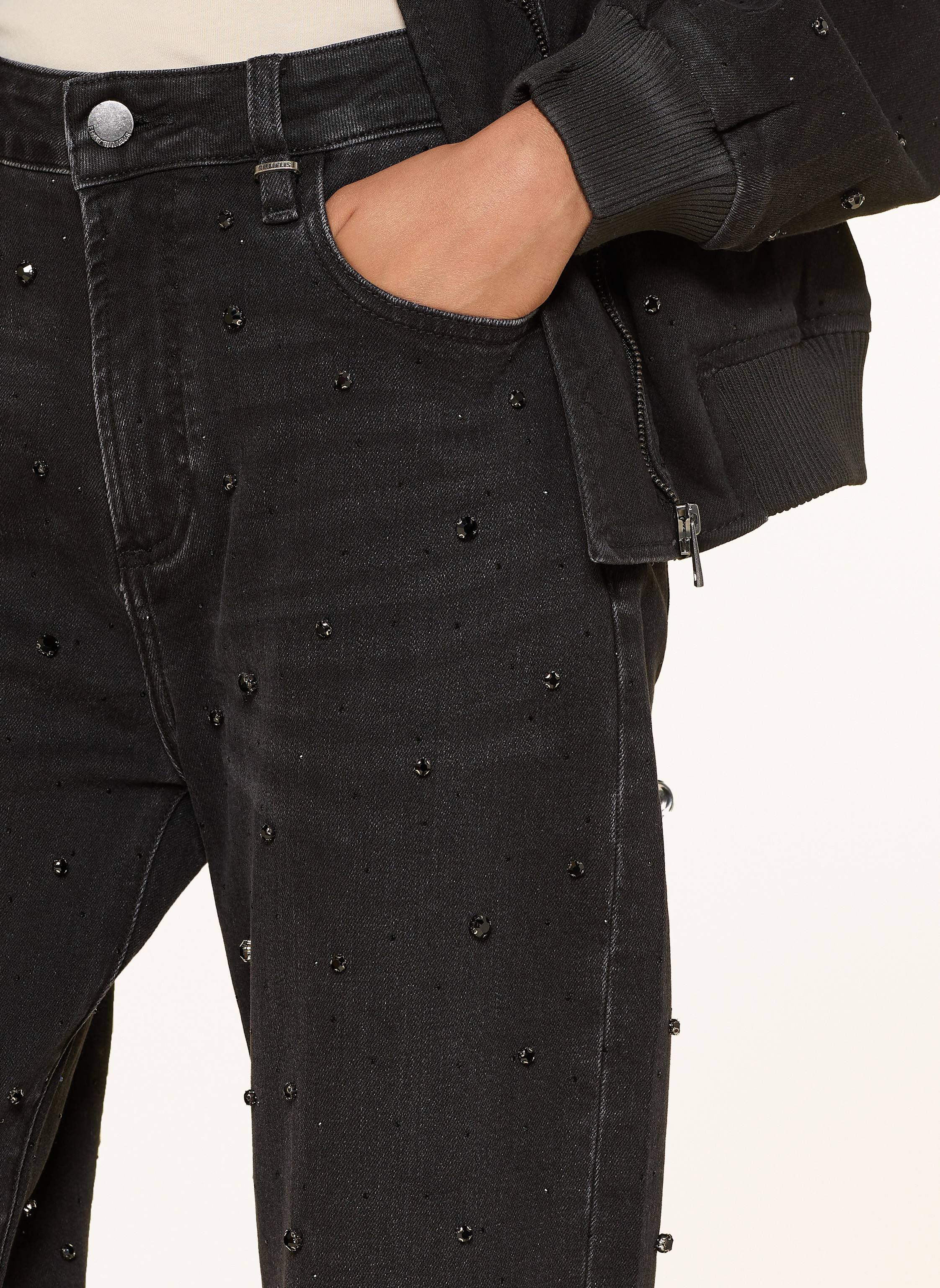 Thumbnail - Elias Rumelis Barrel Jeans Yoana Mit Schmucksteinen schwarz