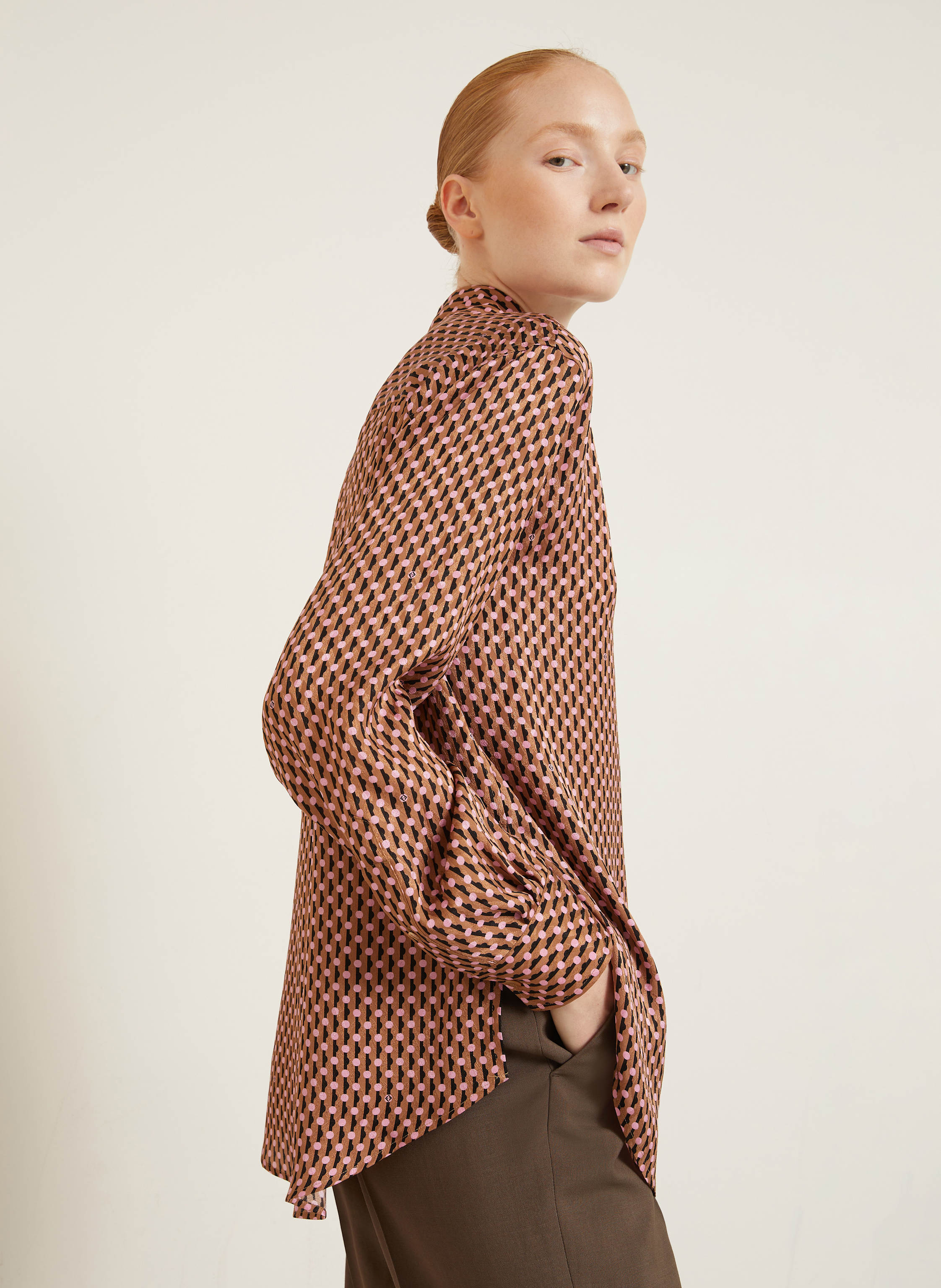 Thumbnail - Fendi Hemdbluse Camica Aus Seide braun