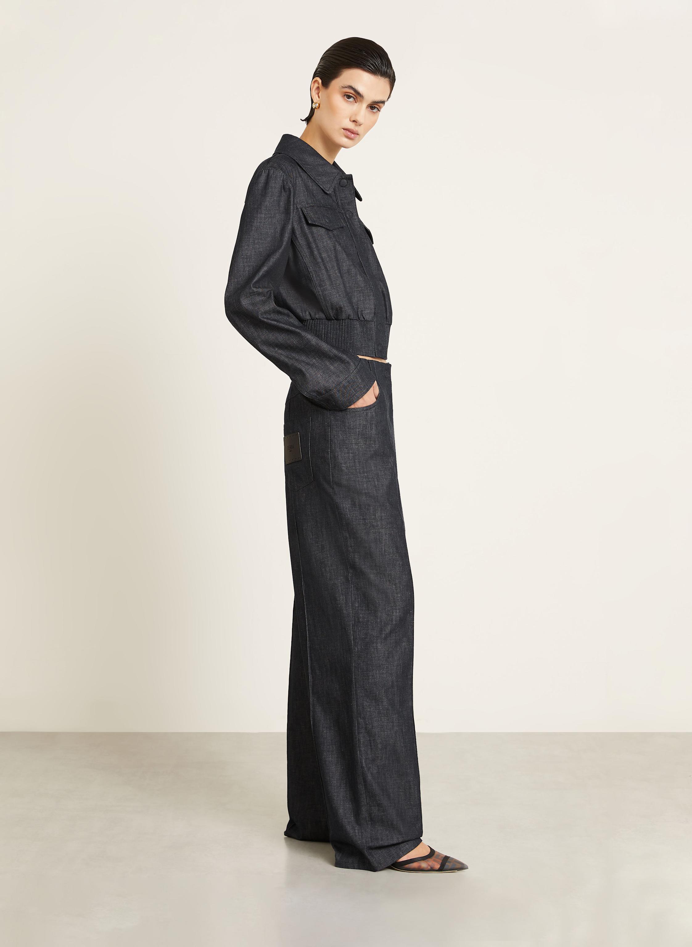 Thumbnail - Fendi Marlenehose In Jeansoptik blau