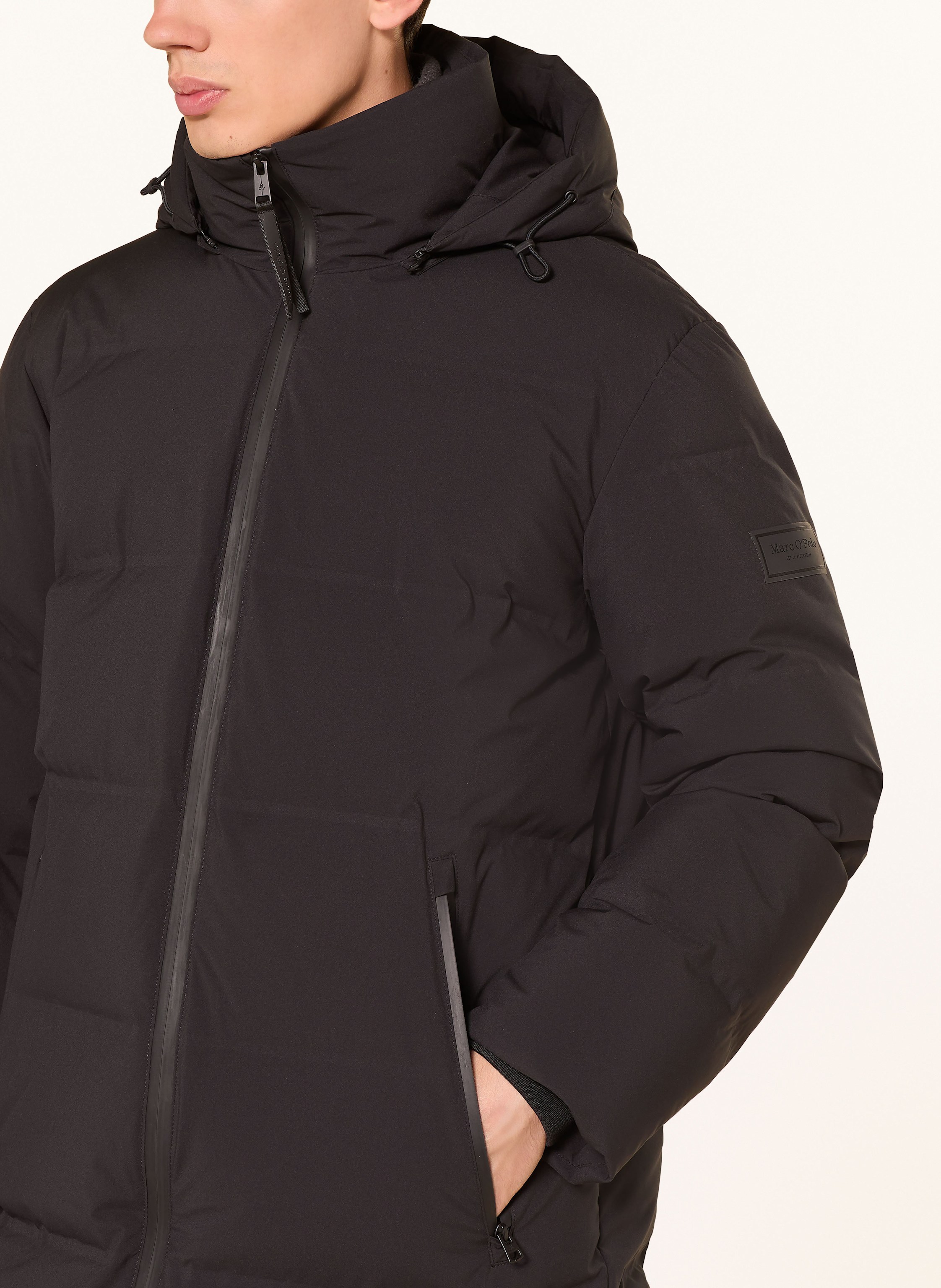 Thumbnail - Marc O'polo Daunenmantel Mit Abnehmbarer Kapuze schwarz