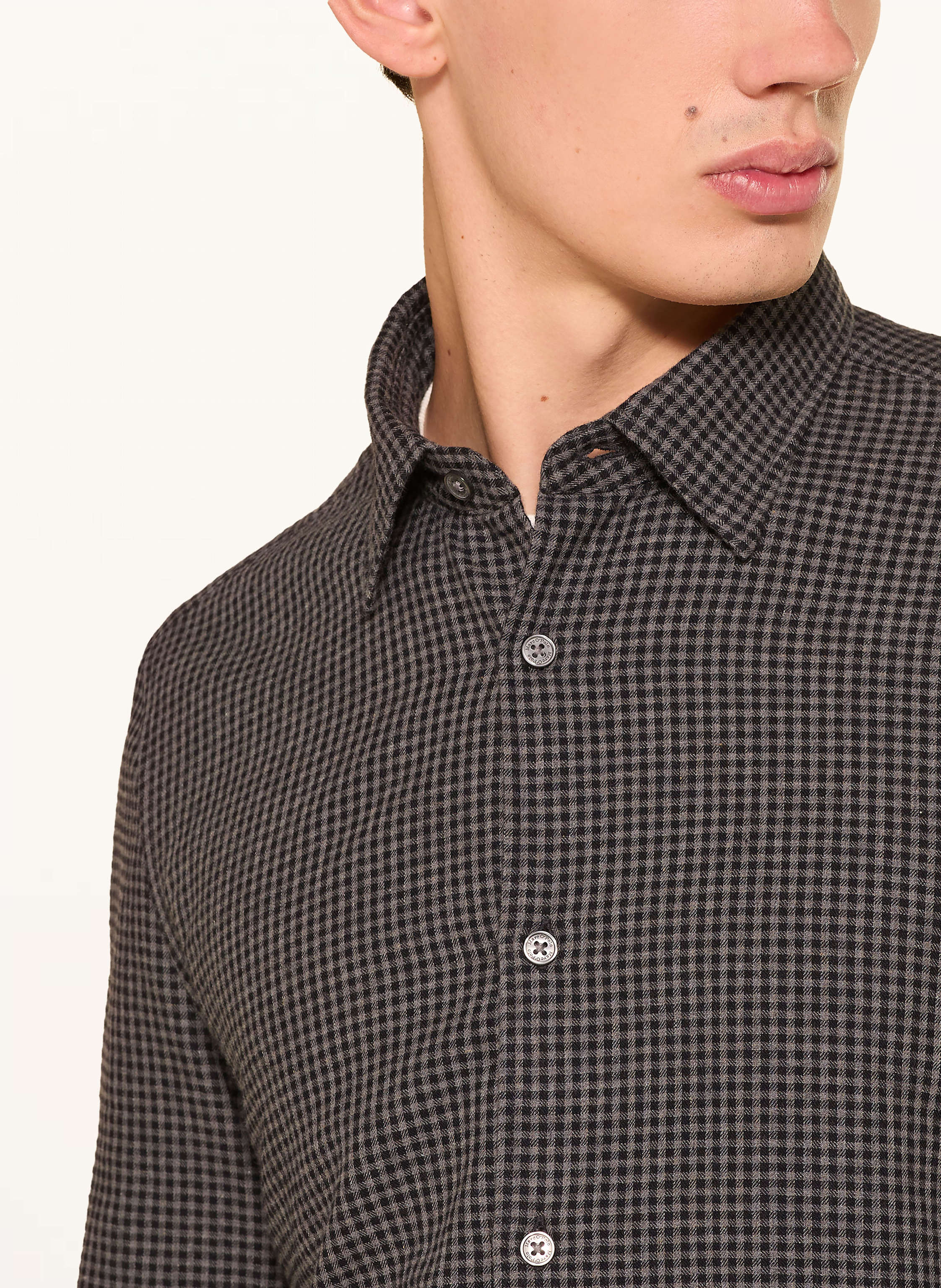 Thumbnail - Marc O'polo Flanellhemd Shaped Fit schwarz