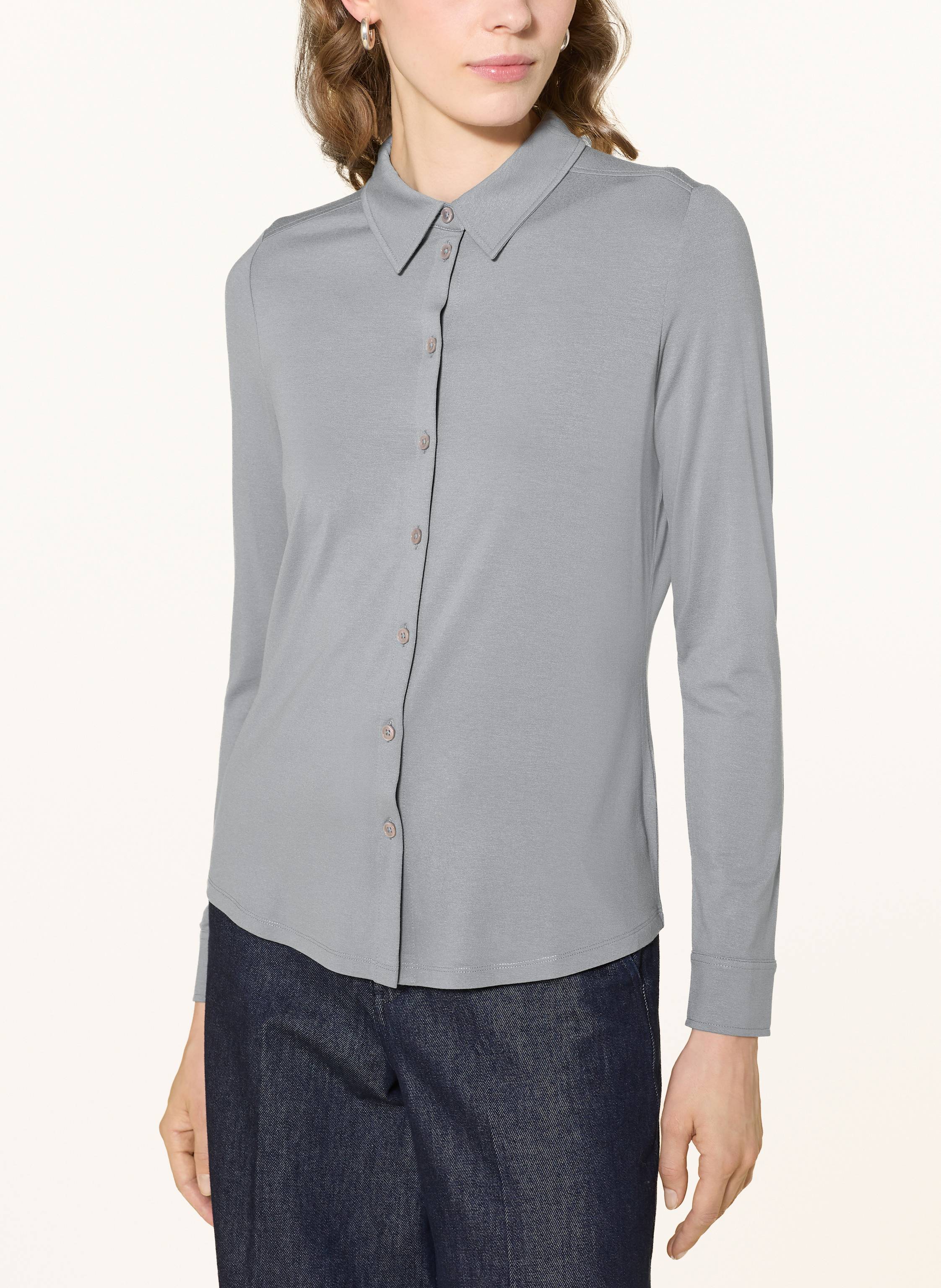 Thumbnail - Marc O'polo Hemdbluse Aus Jersey blau