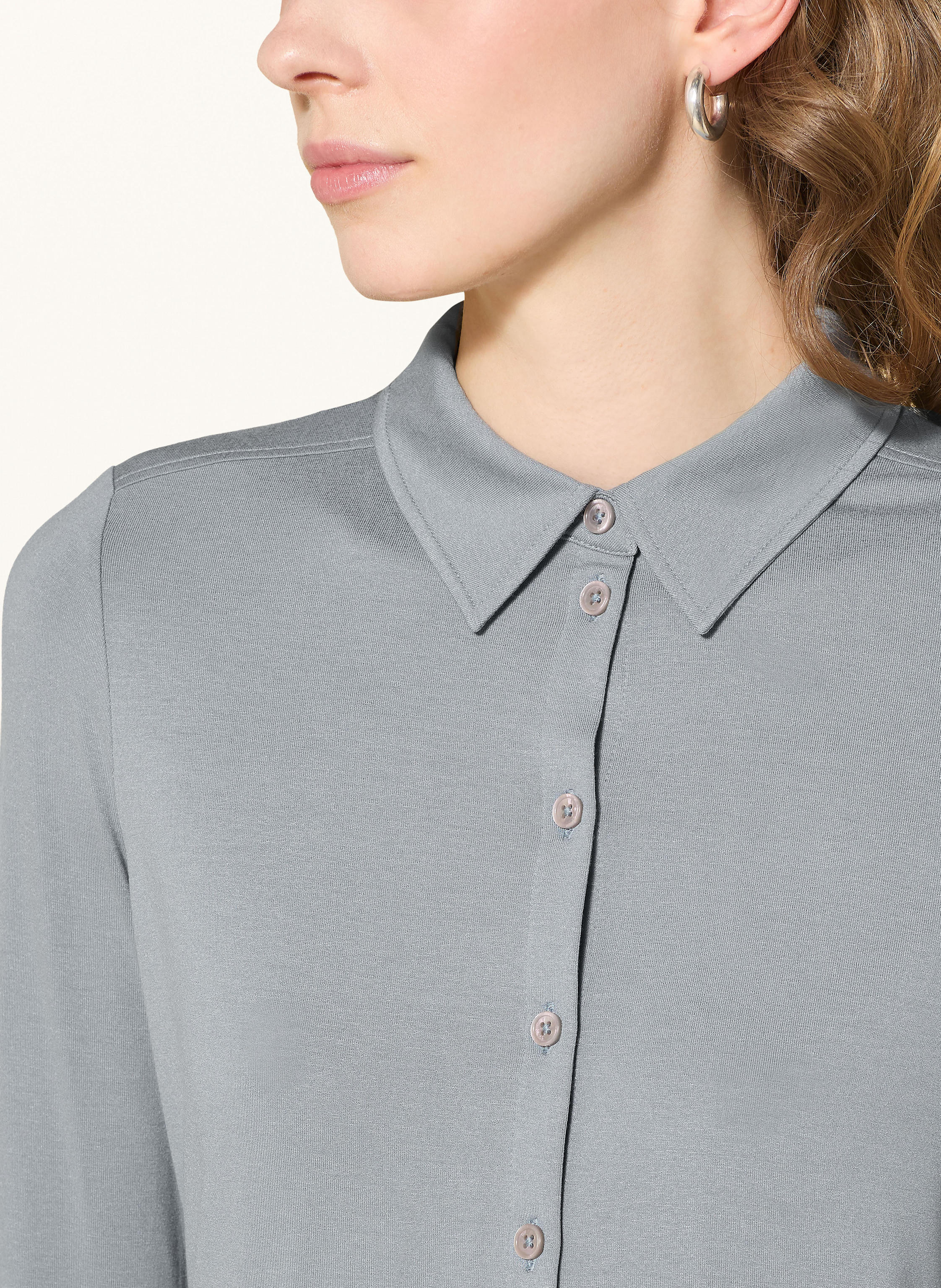 Thumbnail - Marc O'polo Hemdbluse Aus Jersey blau