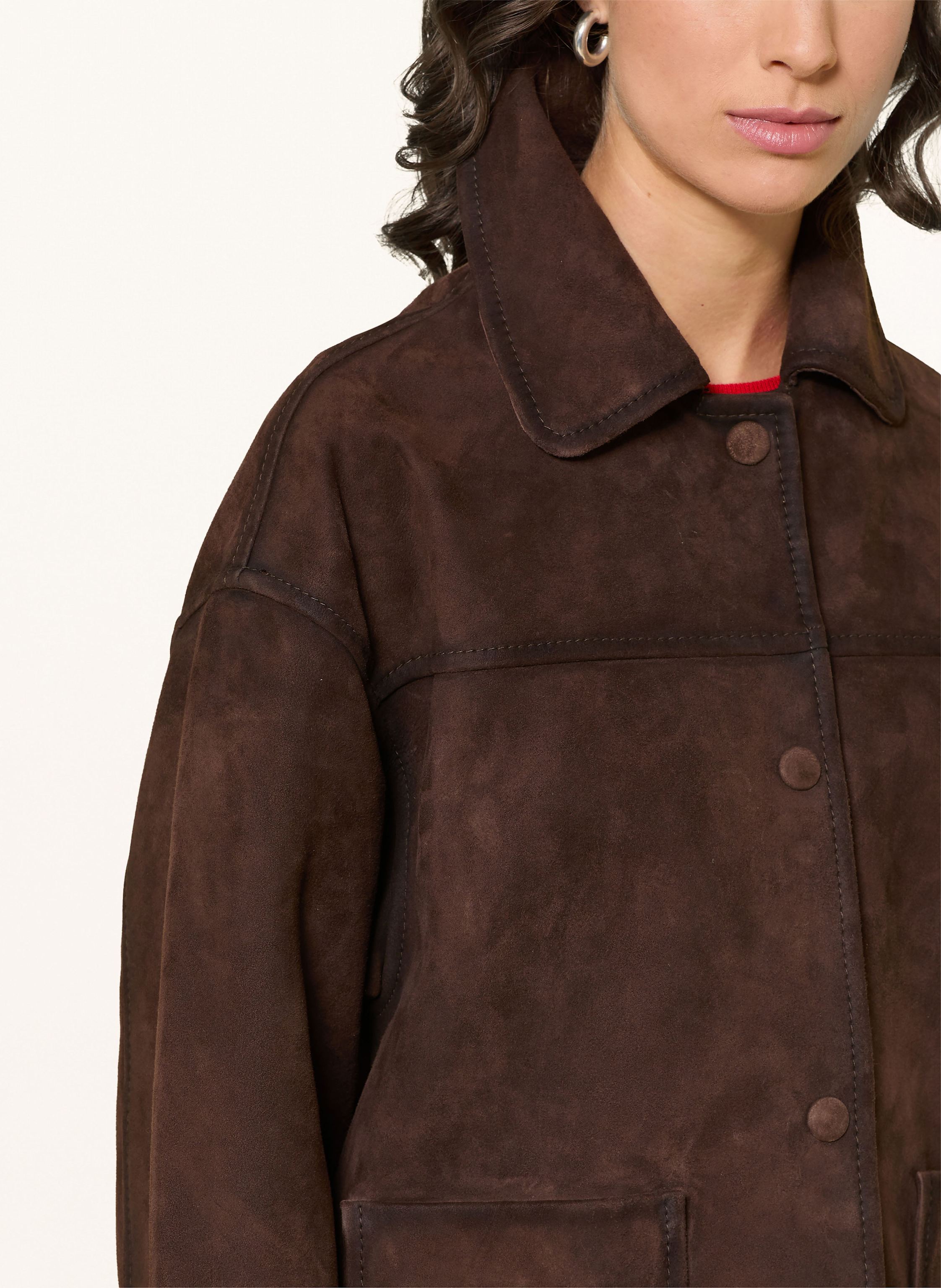 Thumbnail - Sandro Lederjacke Mit Nieten braun