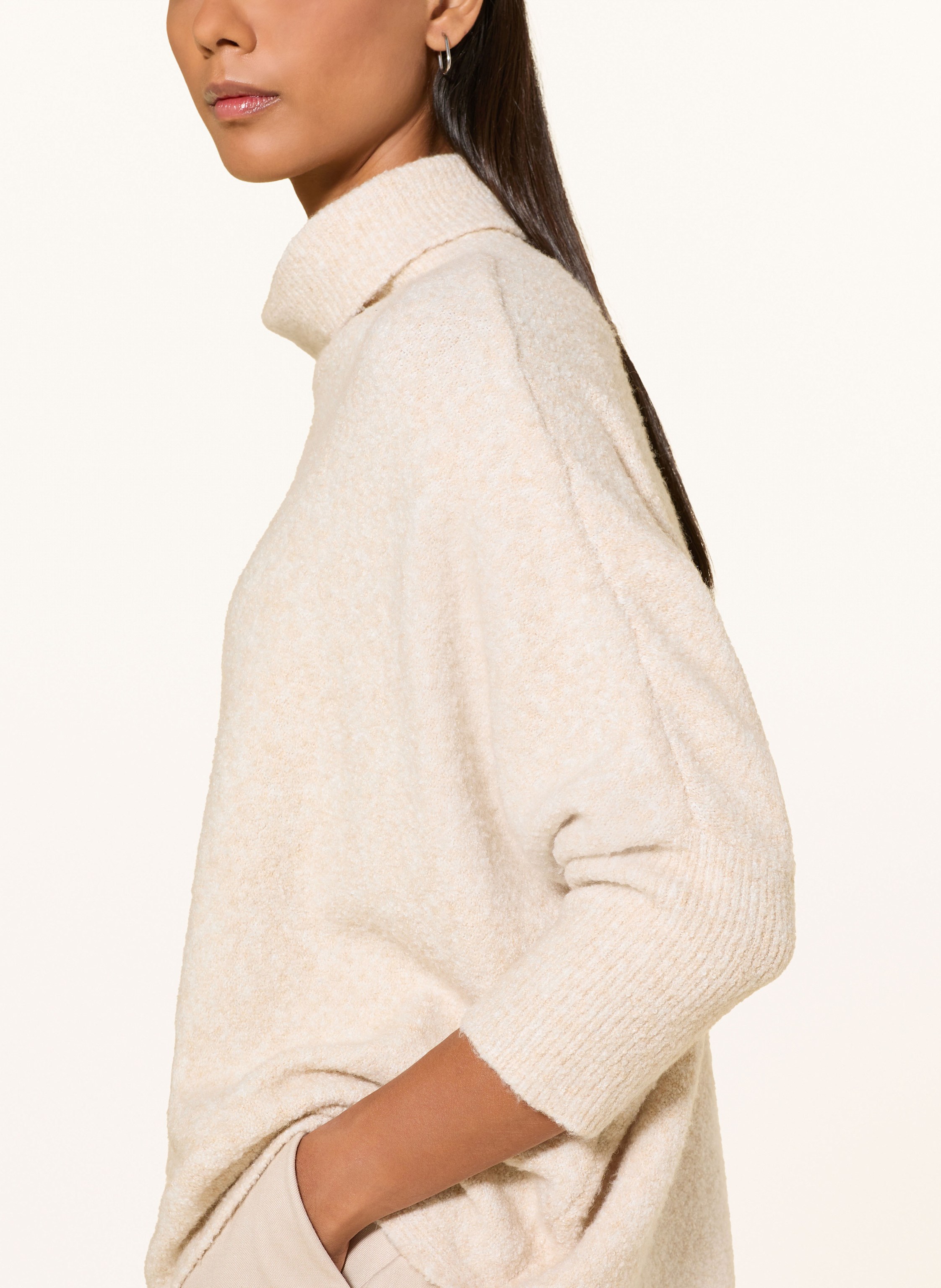 Thumbnail - Someday Rollkragenpullover Tiola Aus Bouclé beige