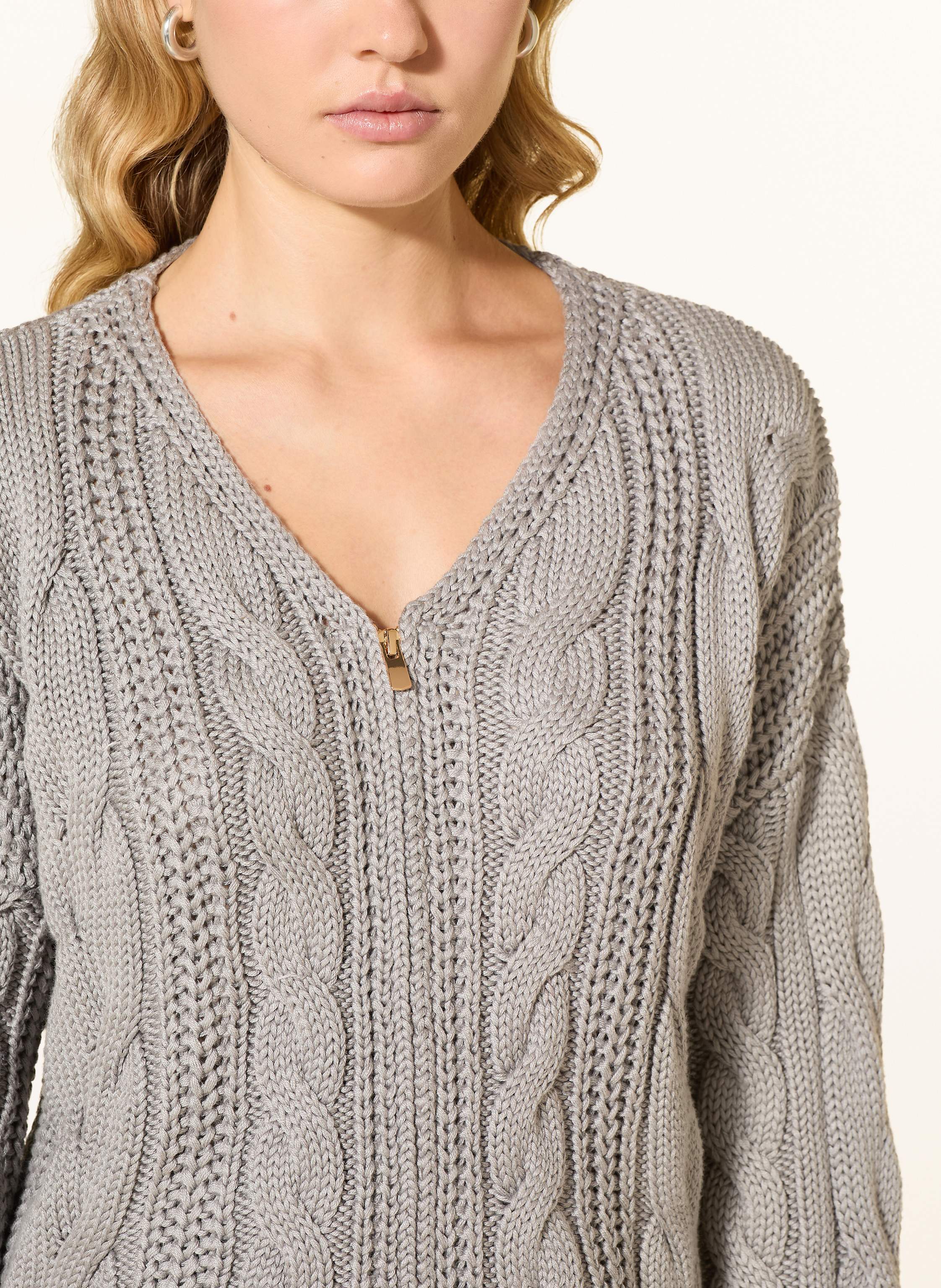 Thumbnail - Ninety-9 Strickjacke Knitted grau