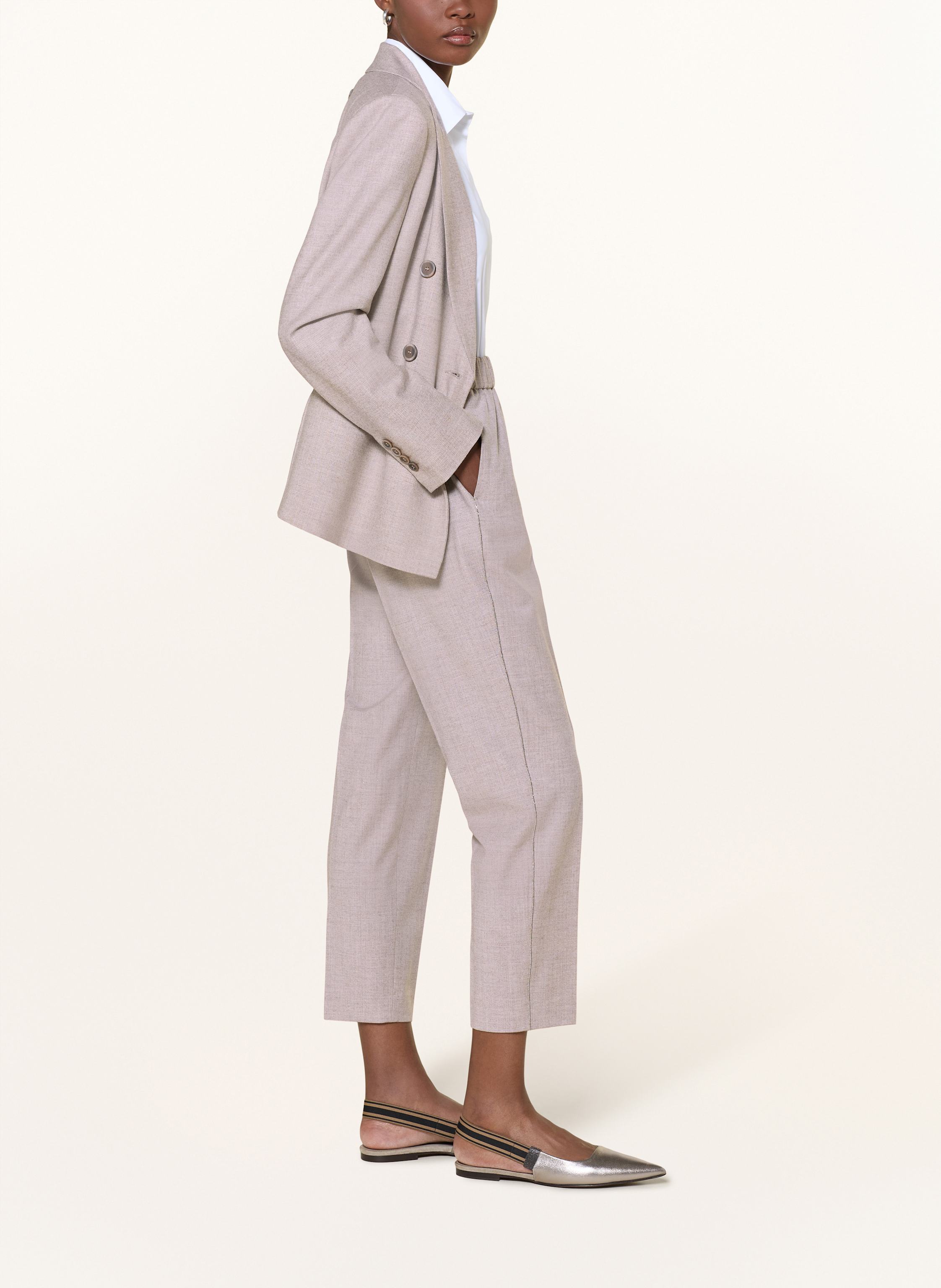 Thumbnail - Peserico Marlenehose Mit Schmucksteinen beige
