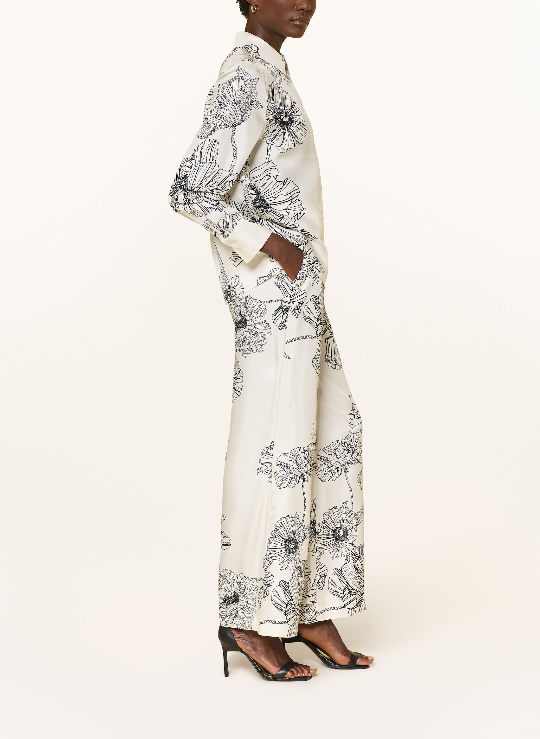 Thumbnail - Herzen's Angelegenheit Marlenehose Aus Seide weiss