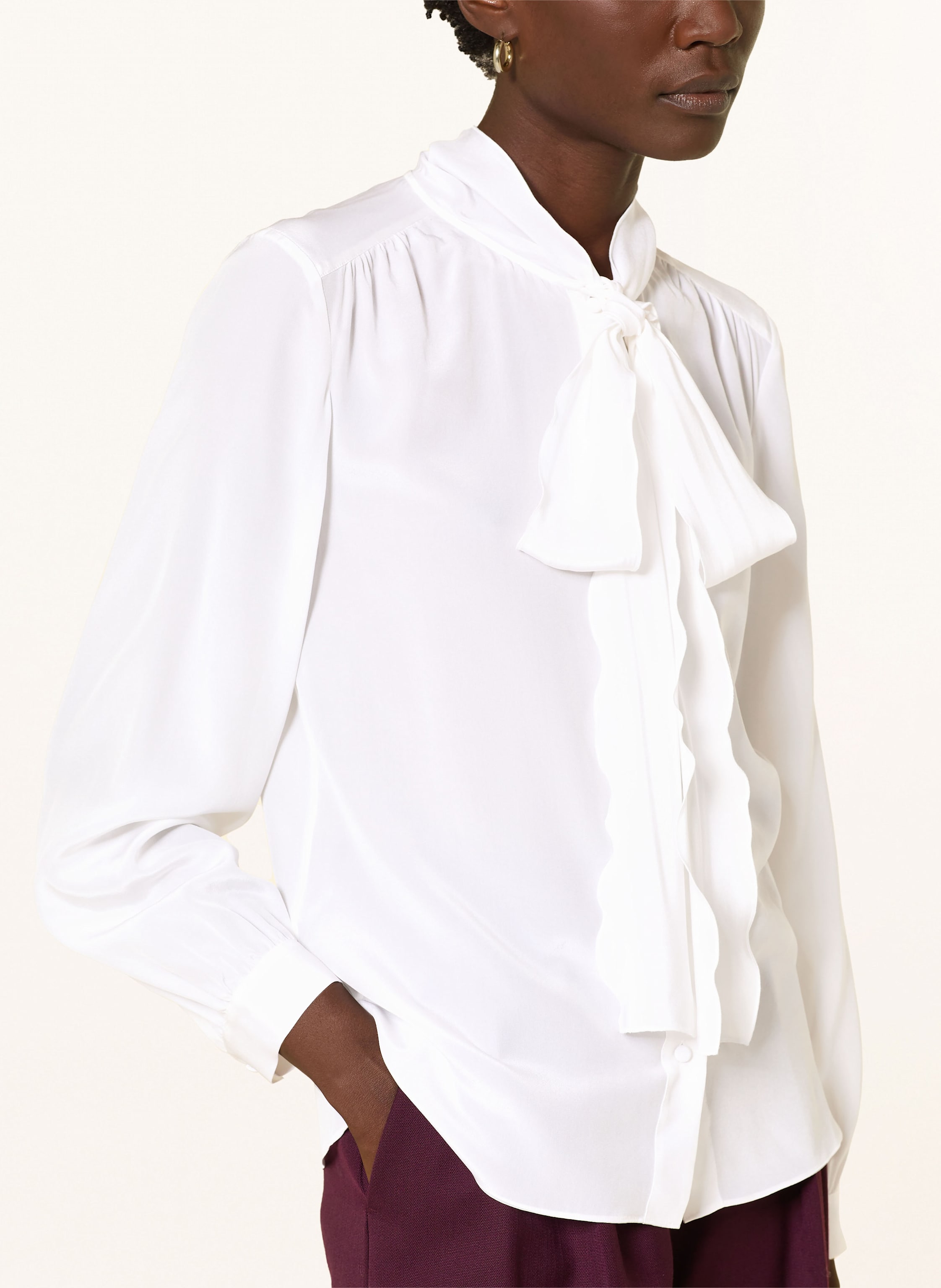 Thumbnail - Herzen's Angelegenheit Seidenbluse Mit Schluppe weiss