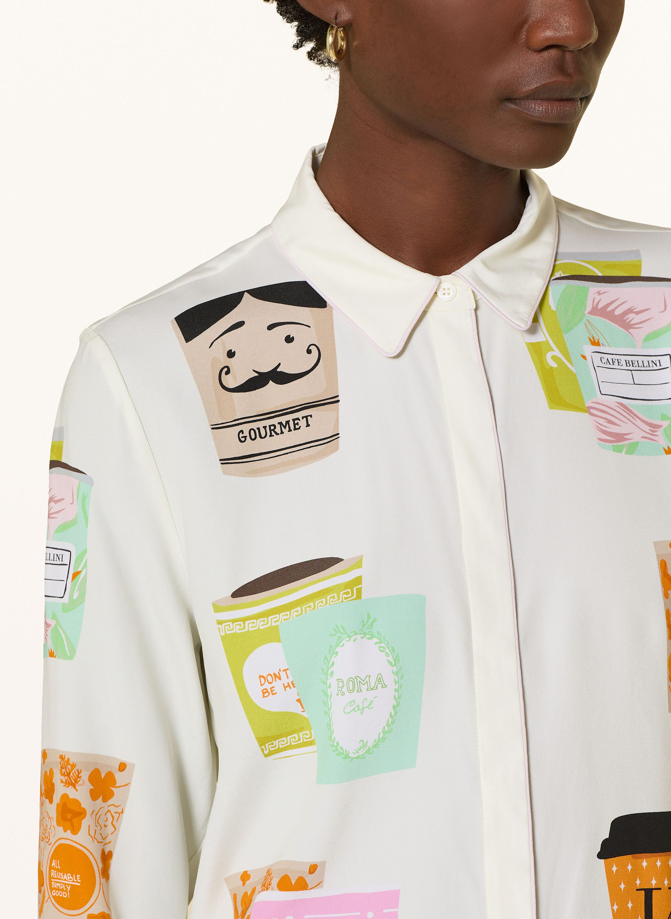 Thumbnail - Herzen's Angelegenheit Hemdbluse Aus Seide weiss