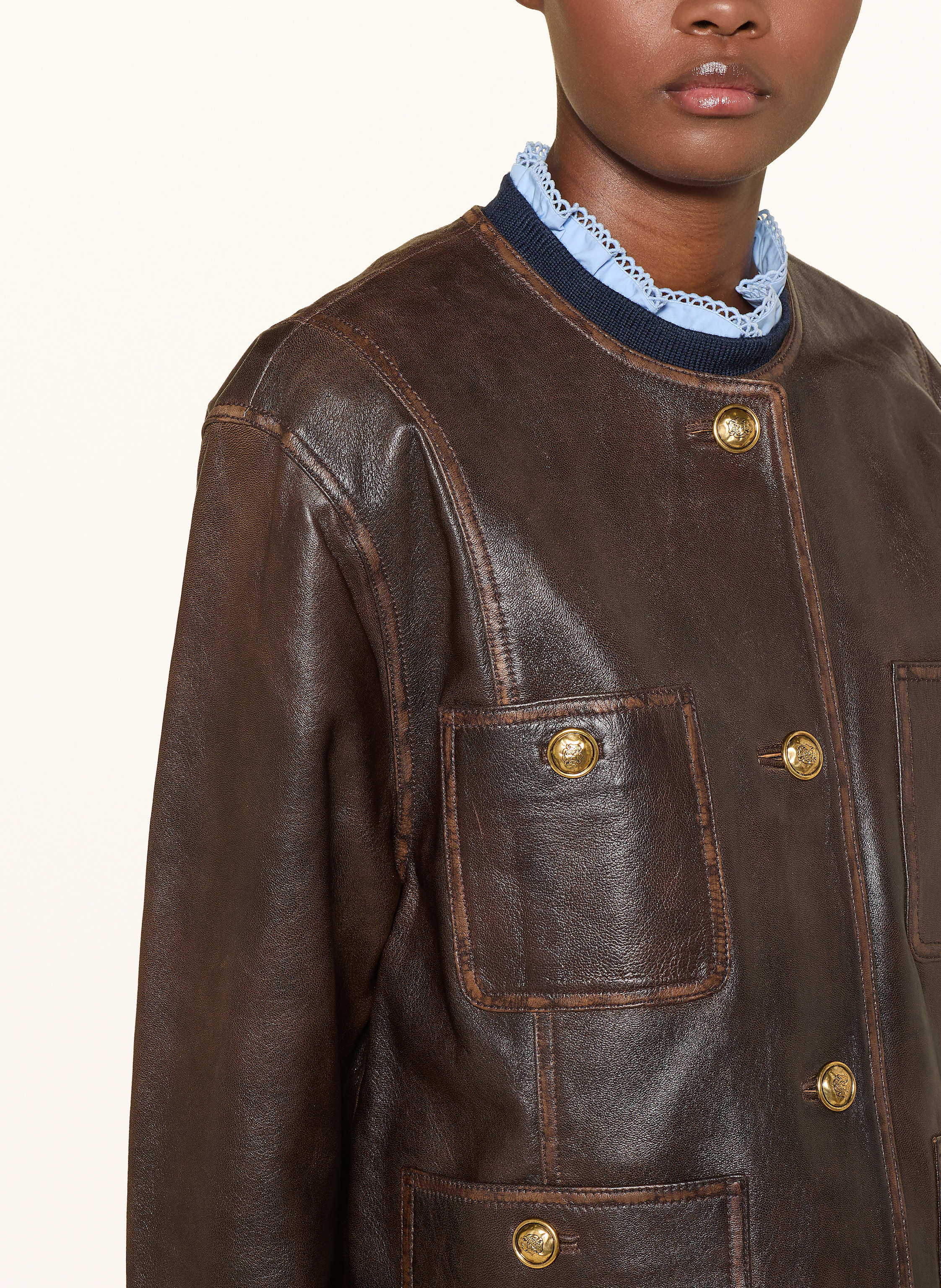 Thumbnail - Sandro Lederjacke schwarz