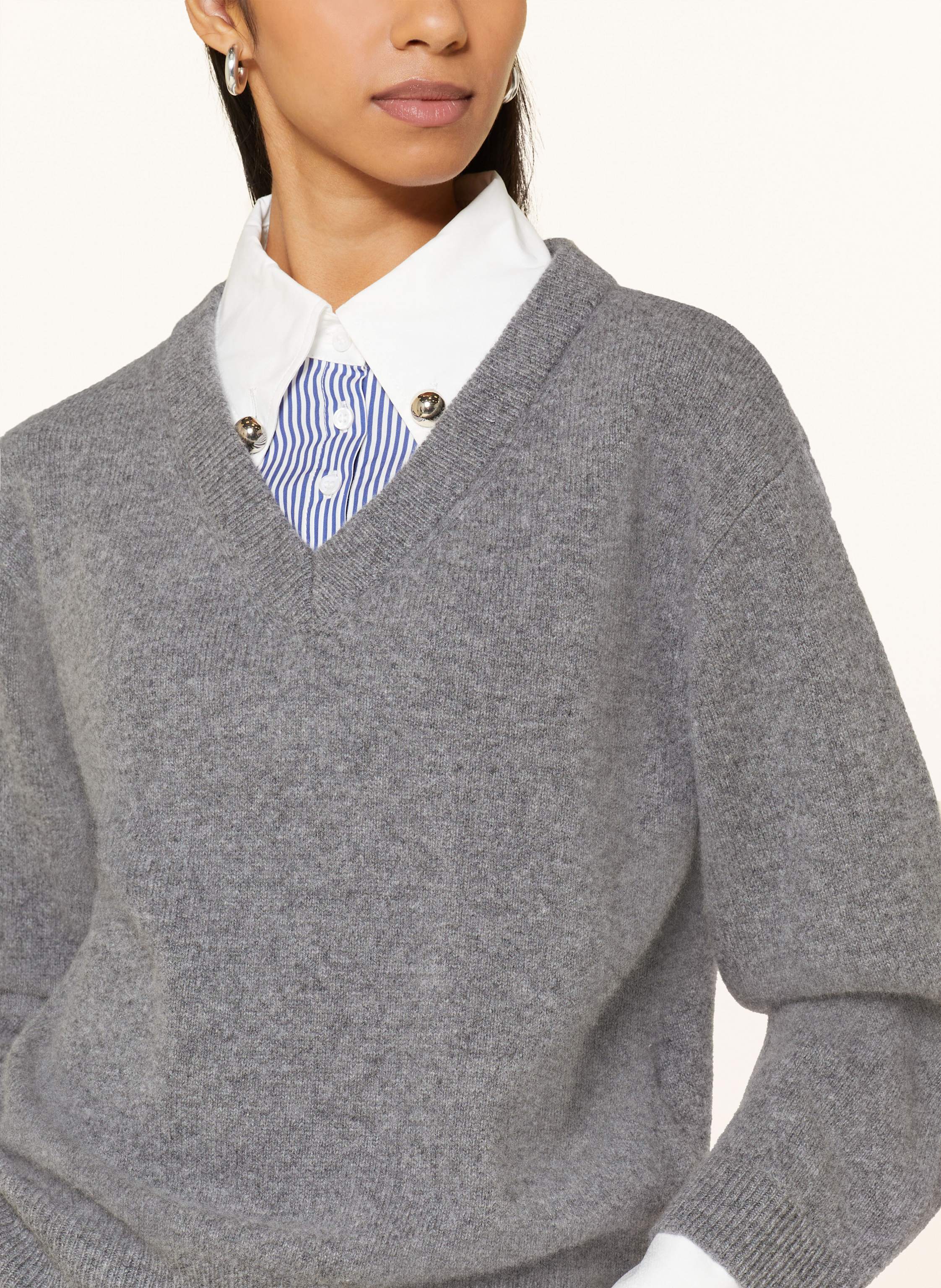 Thumbnail - Claudie Pierlot Pullover Im Materialmix grau