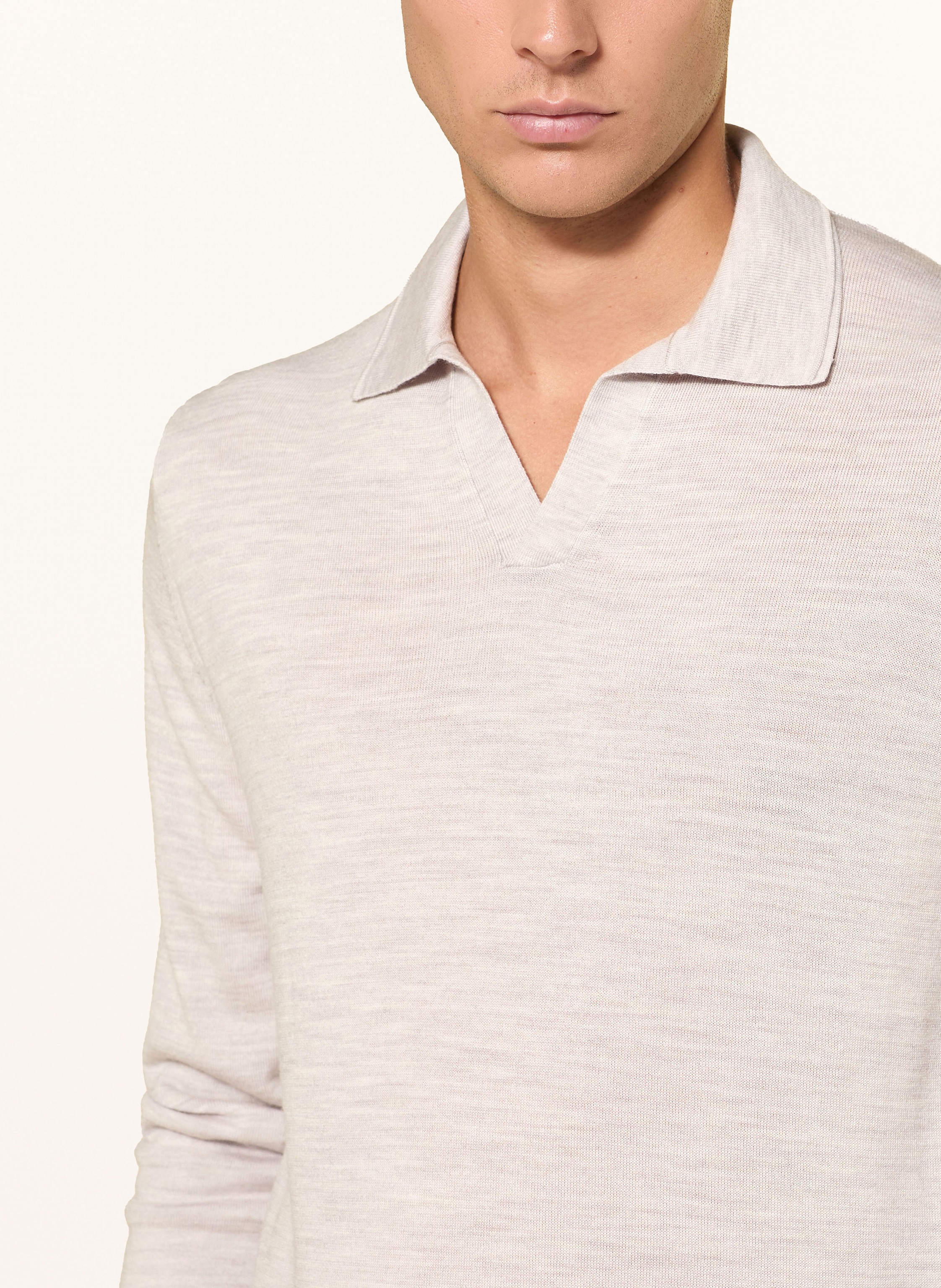 Thumbnail - Reiss Strick-Poloshirt Milburn braun