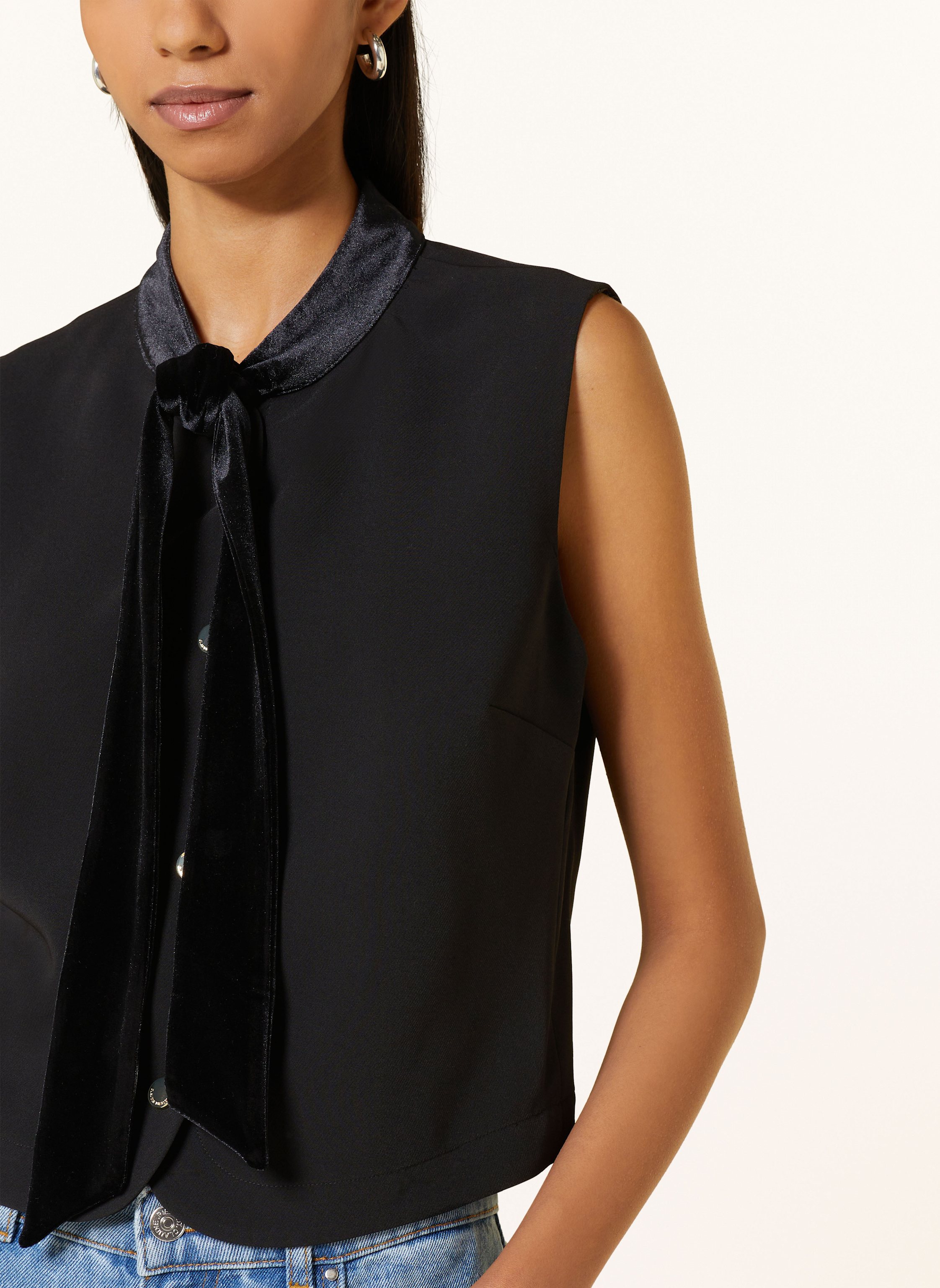 Thumbnail - Claudie Pierlot Blusentop Mit Schluppe schwarz