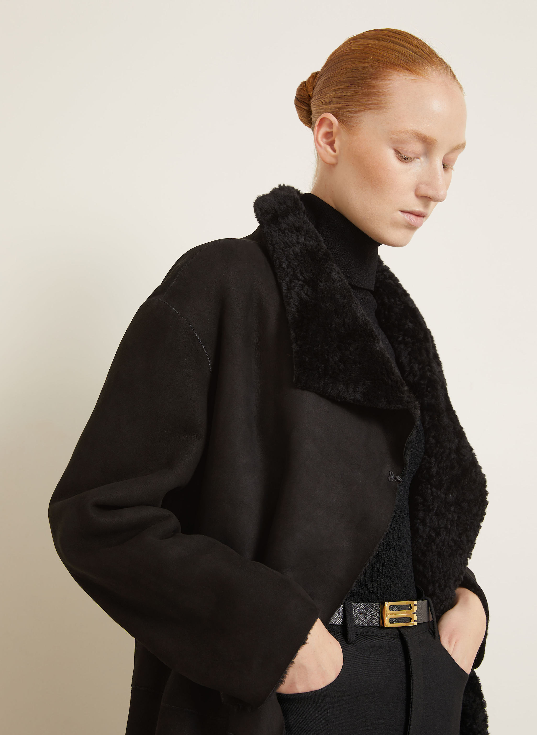 Thumbnail - Nour Hammour Ledermantel Birthday schwarz