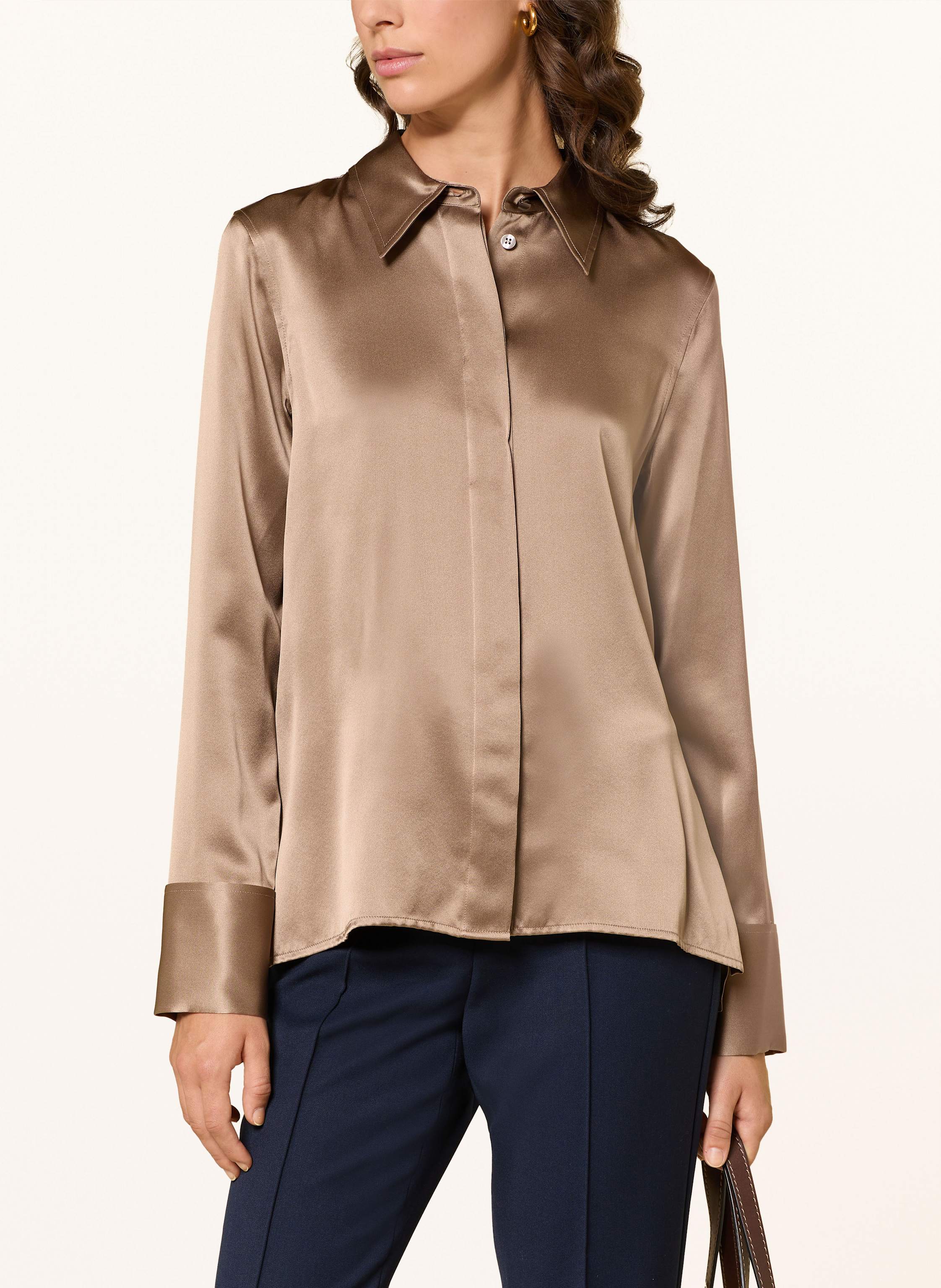 Thumbnail - Reiss Hemdbluse Ameira Aus Seide braun