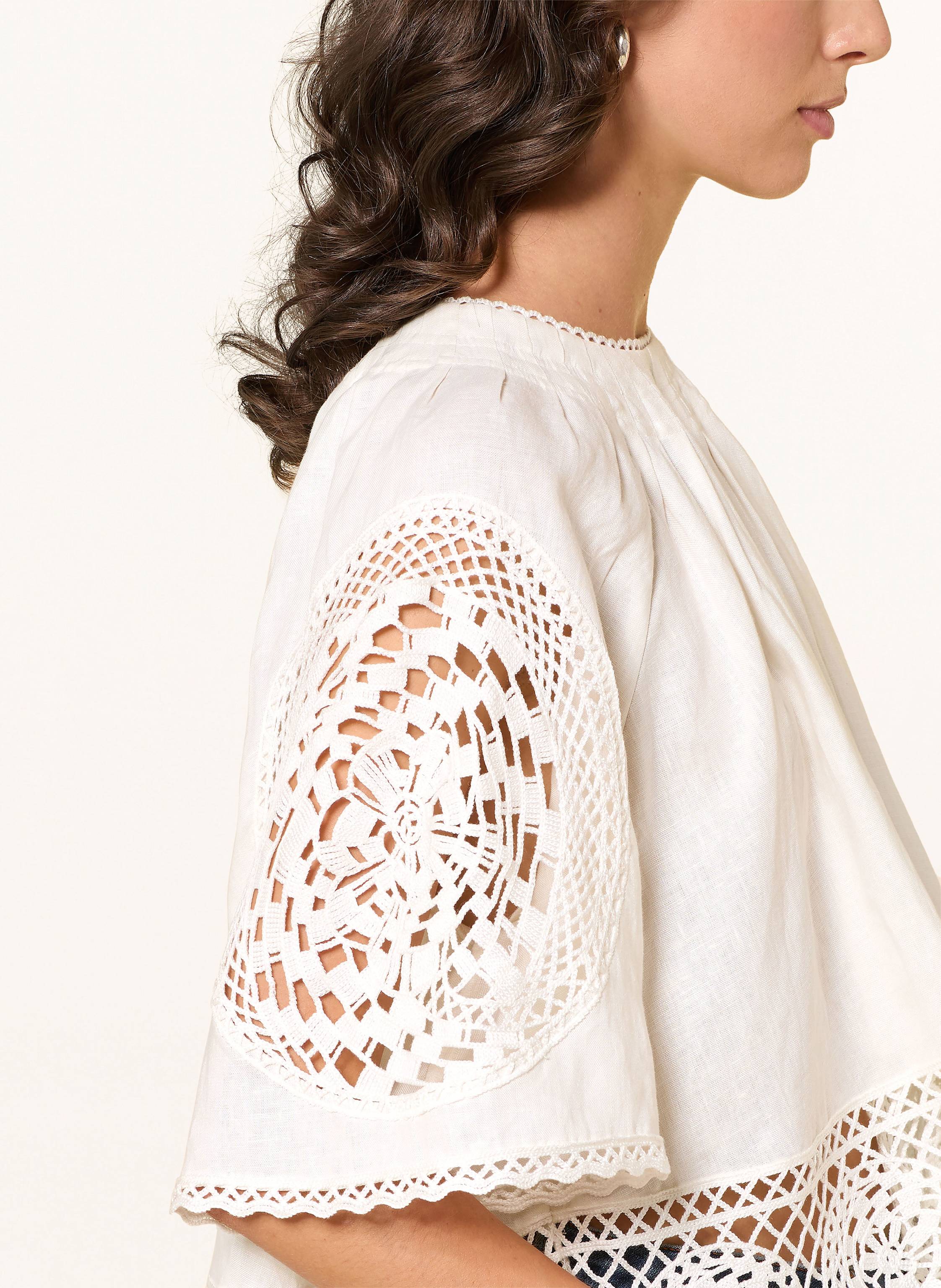 Thumbnail - Reiss Blusenshirt Carine Aus Leinen Mit Lochspitze weiss