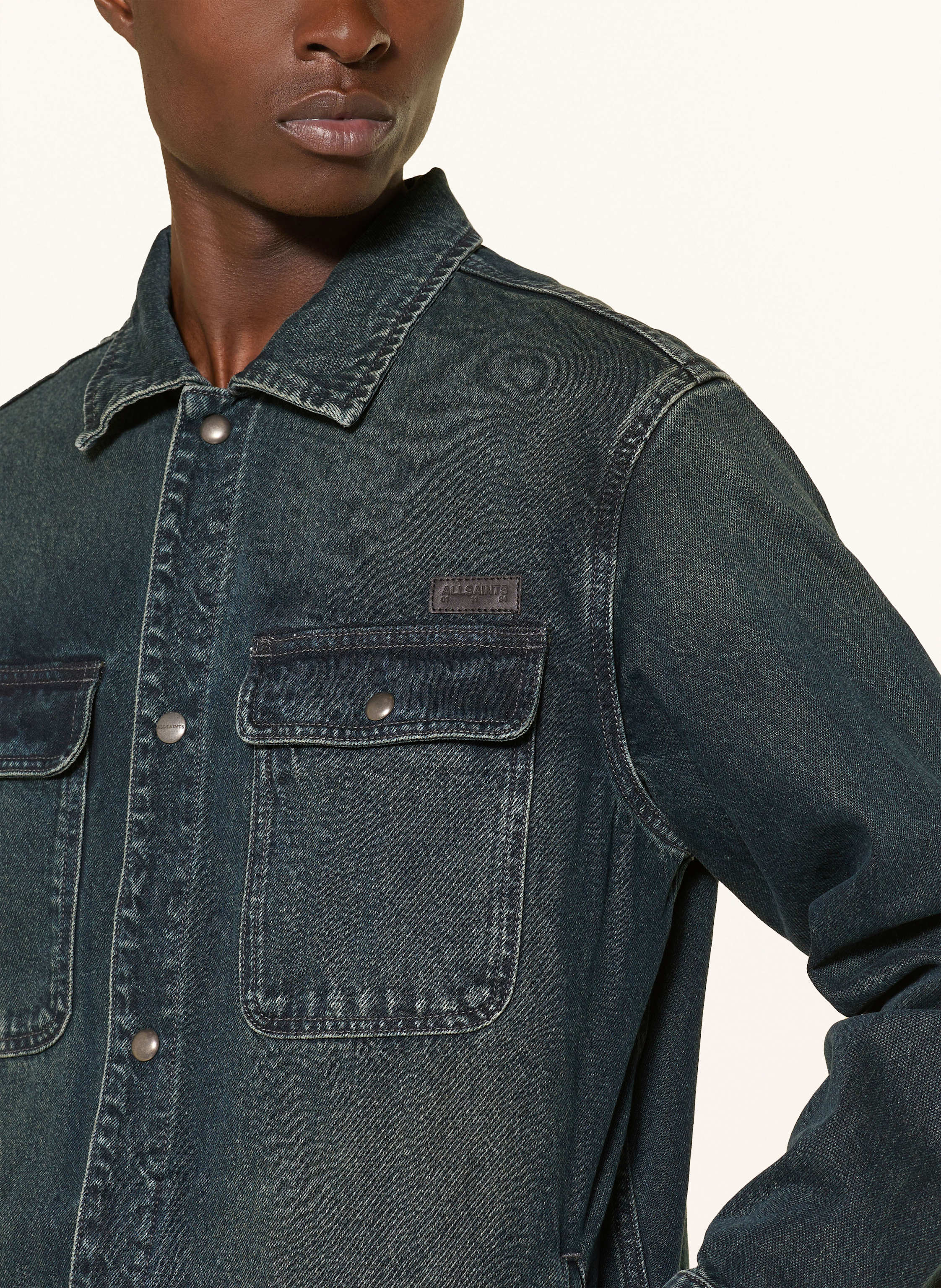 Thumbnail - Allsaints Jeansjacke Castleford blau