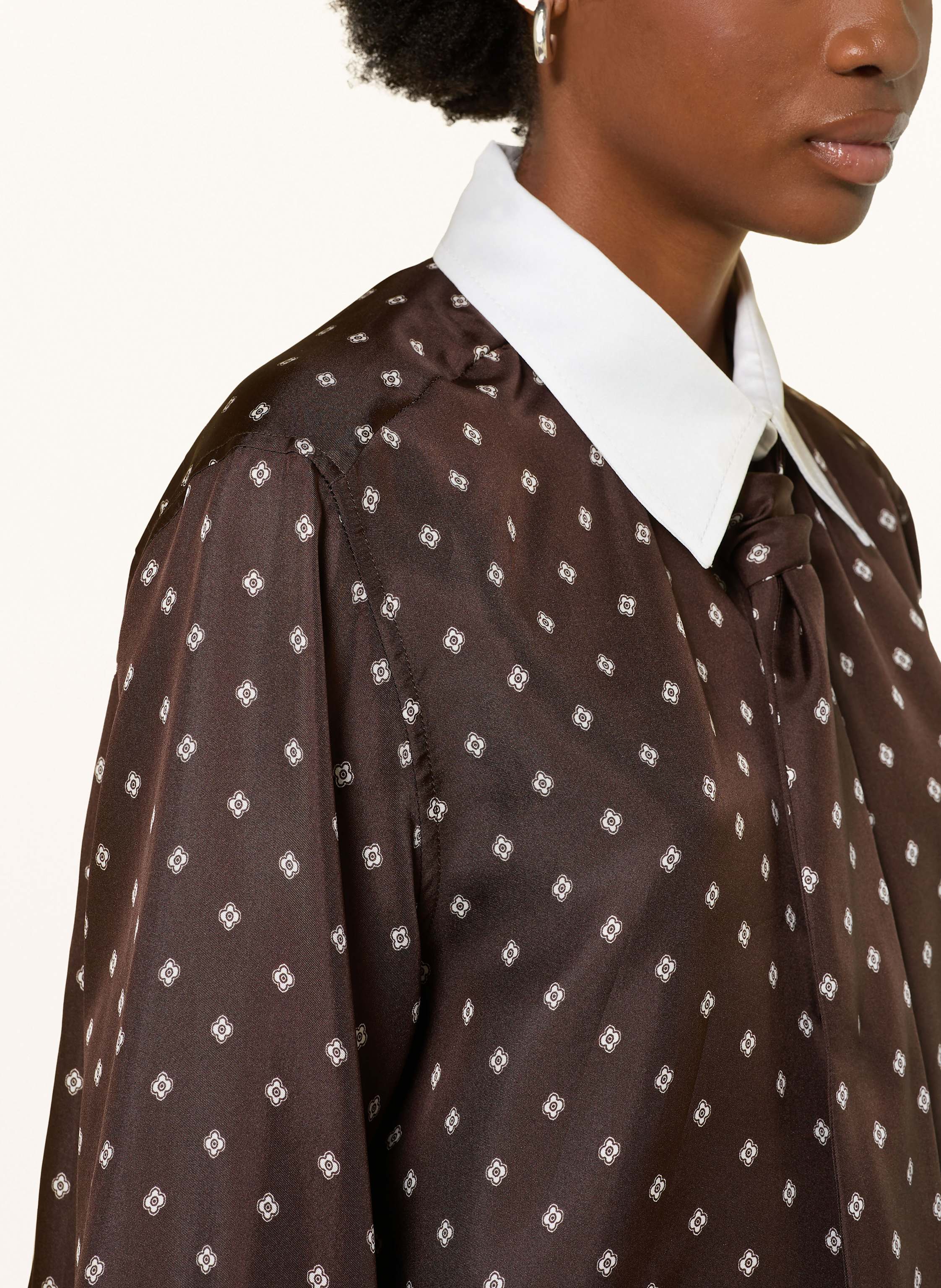 Thumbnail - Sandro Schluppenbluse Aus Seide braun