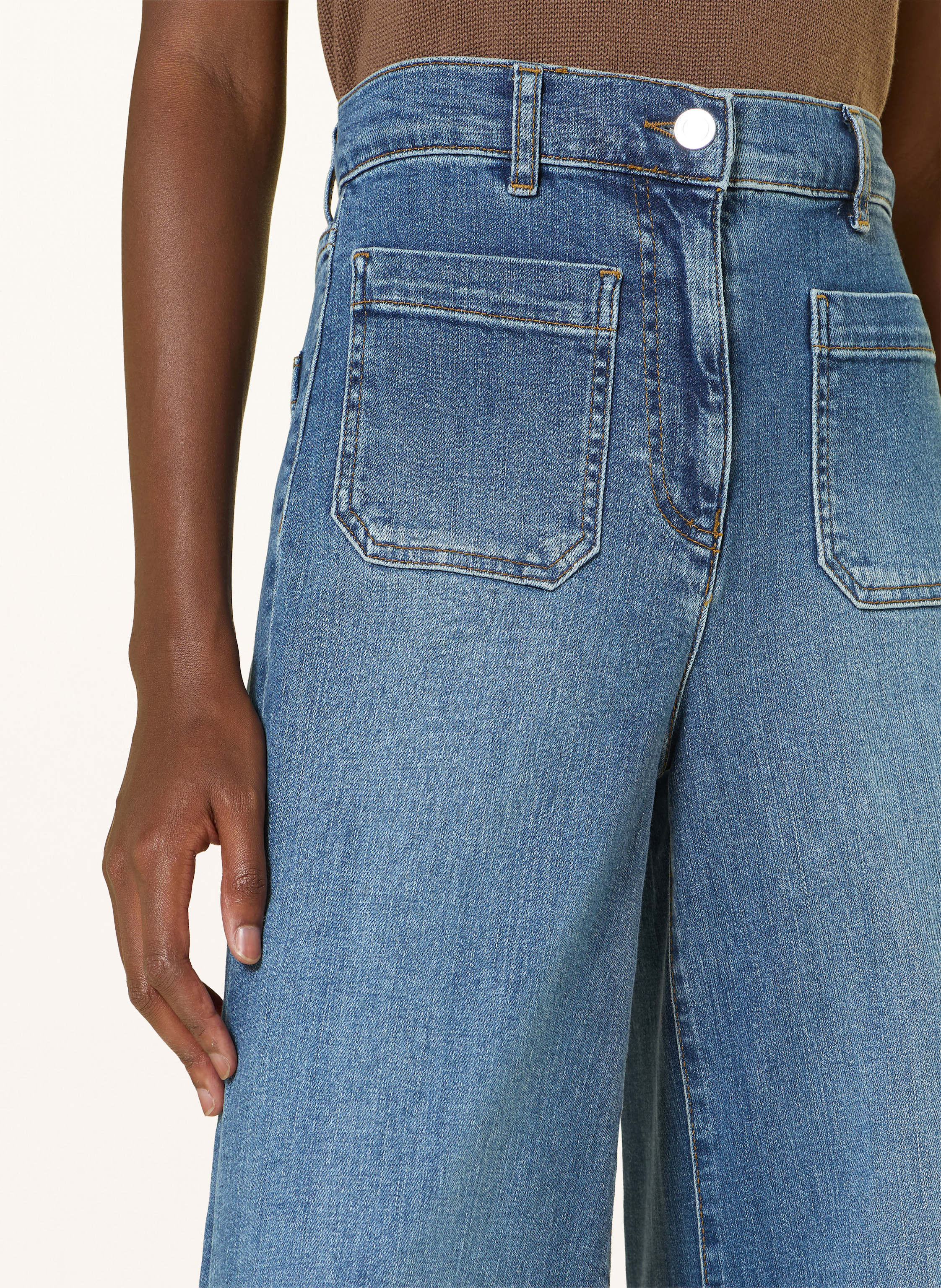 Thumbnail - Reiss Wide Leg Jeans Bella weiss