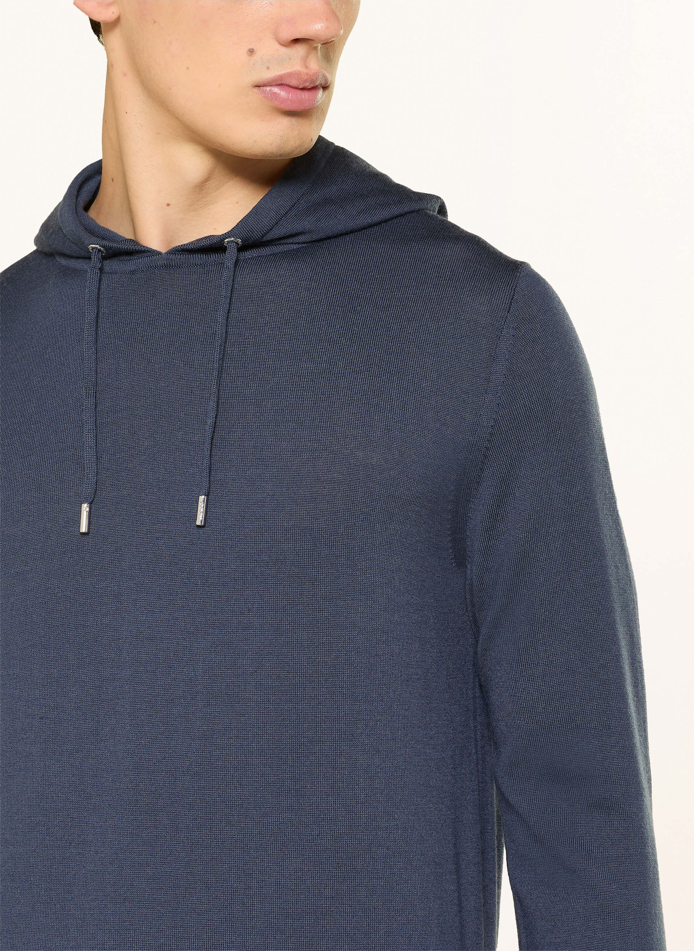 Thumbnail - Reiss Strick-Hoodie Holland Aus Merinowolle blau