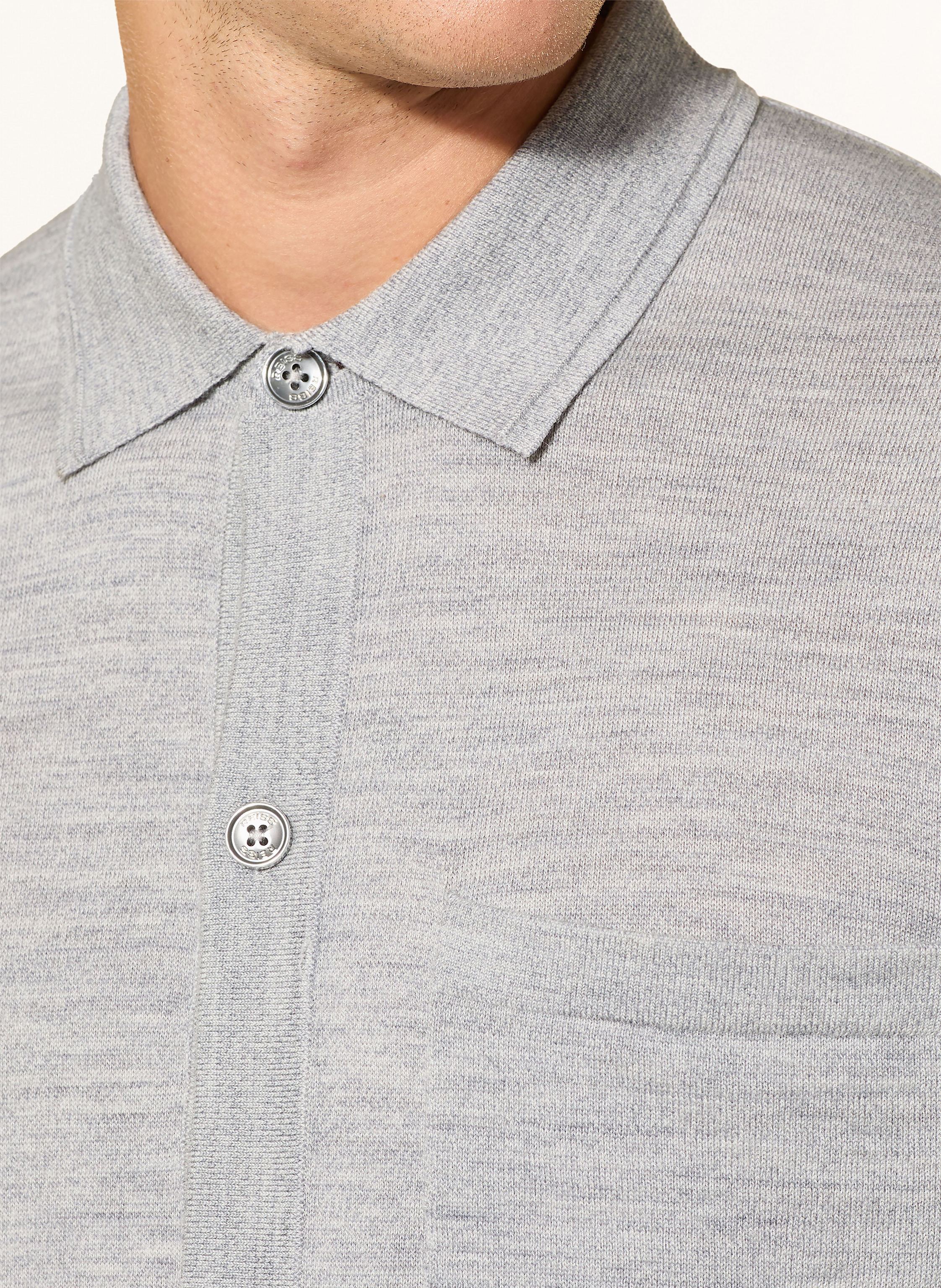 Thumbnail - Reiss Strickhemd Munich Regular Fit Aus Merinowolle grau
