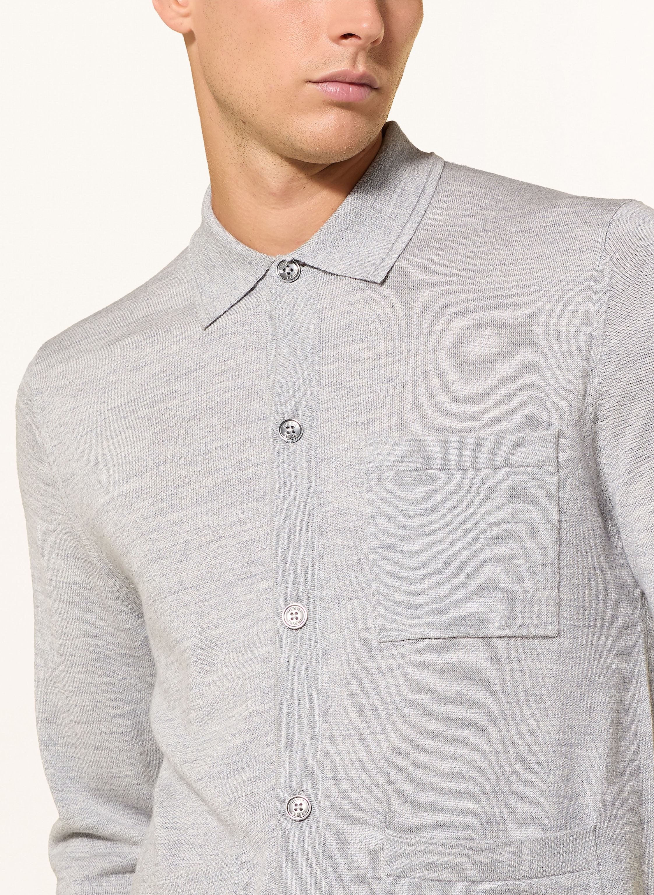 Thumbnail - Reiss Strickhemd Munich Regular Fit Aus Merinowolle grau