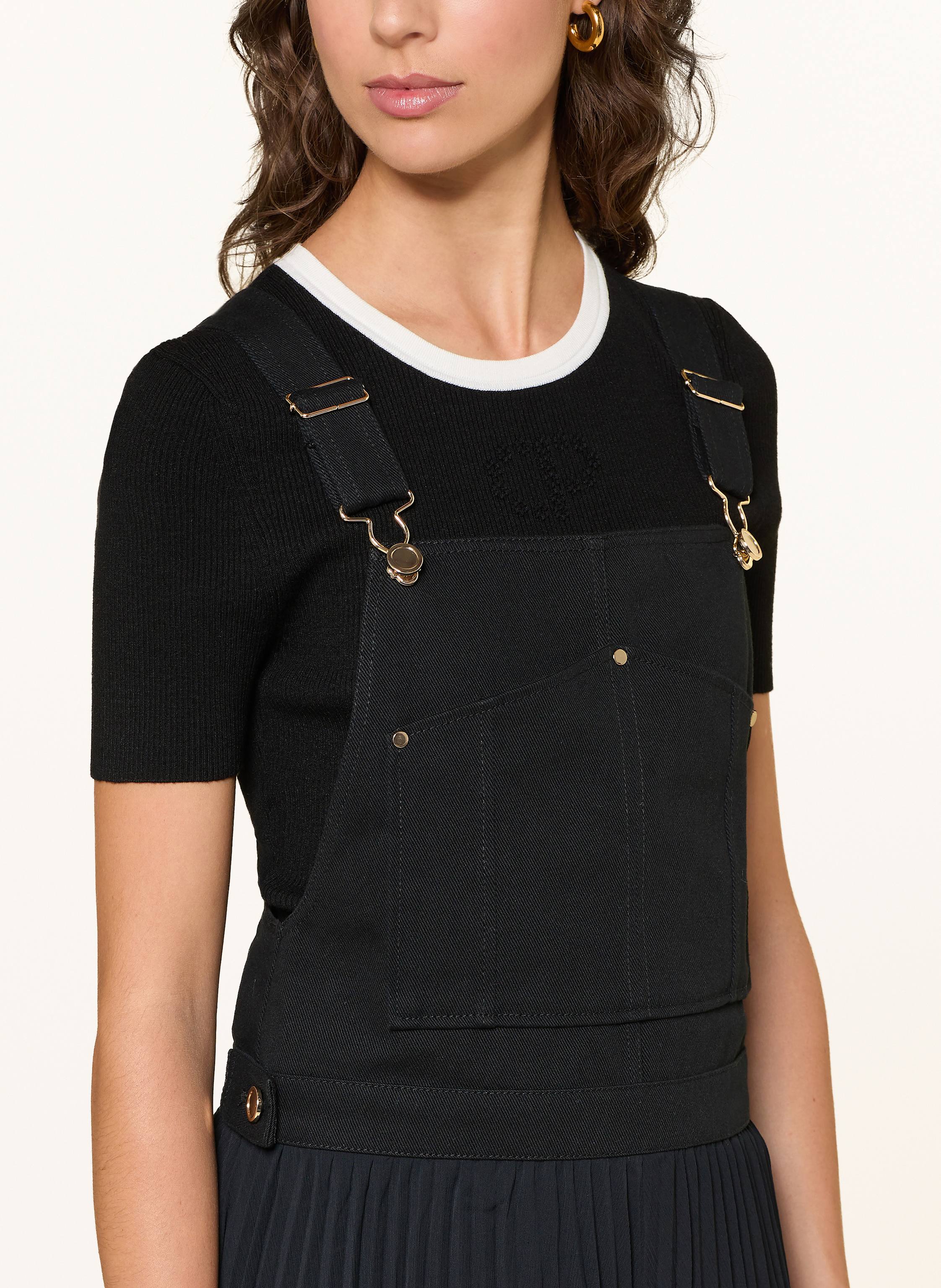 Thumbnail - Claudie Pierlot Latzkleid Im Materialmix schwarz