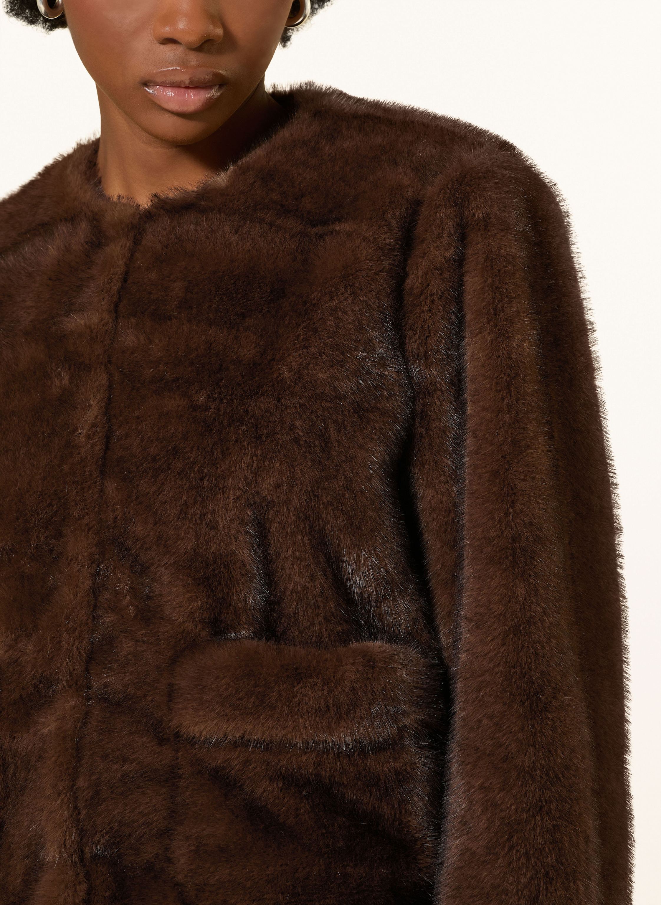 Thumbnail - Maje Kunstpelz-Jacke braun