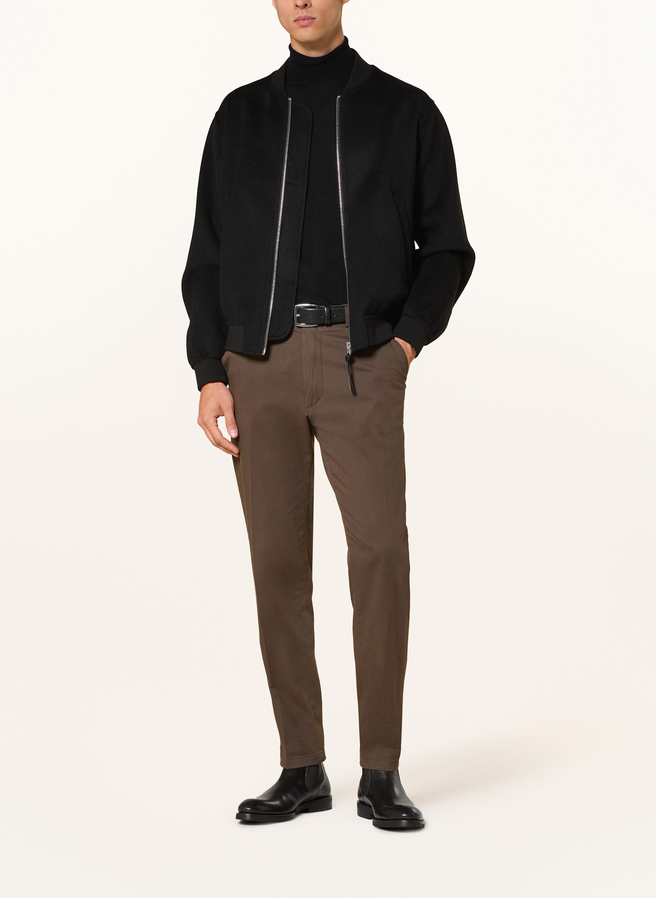 Thumbnail - Profuomo Rollkragenpullover Aus Merinowolle schwarz