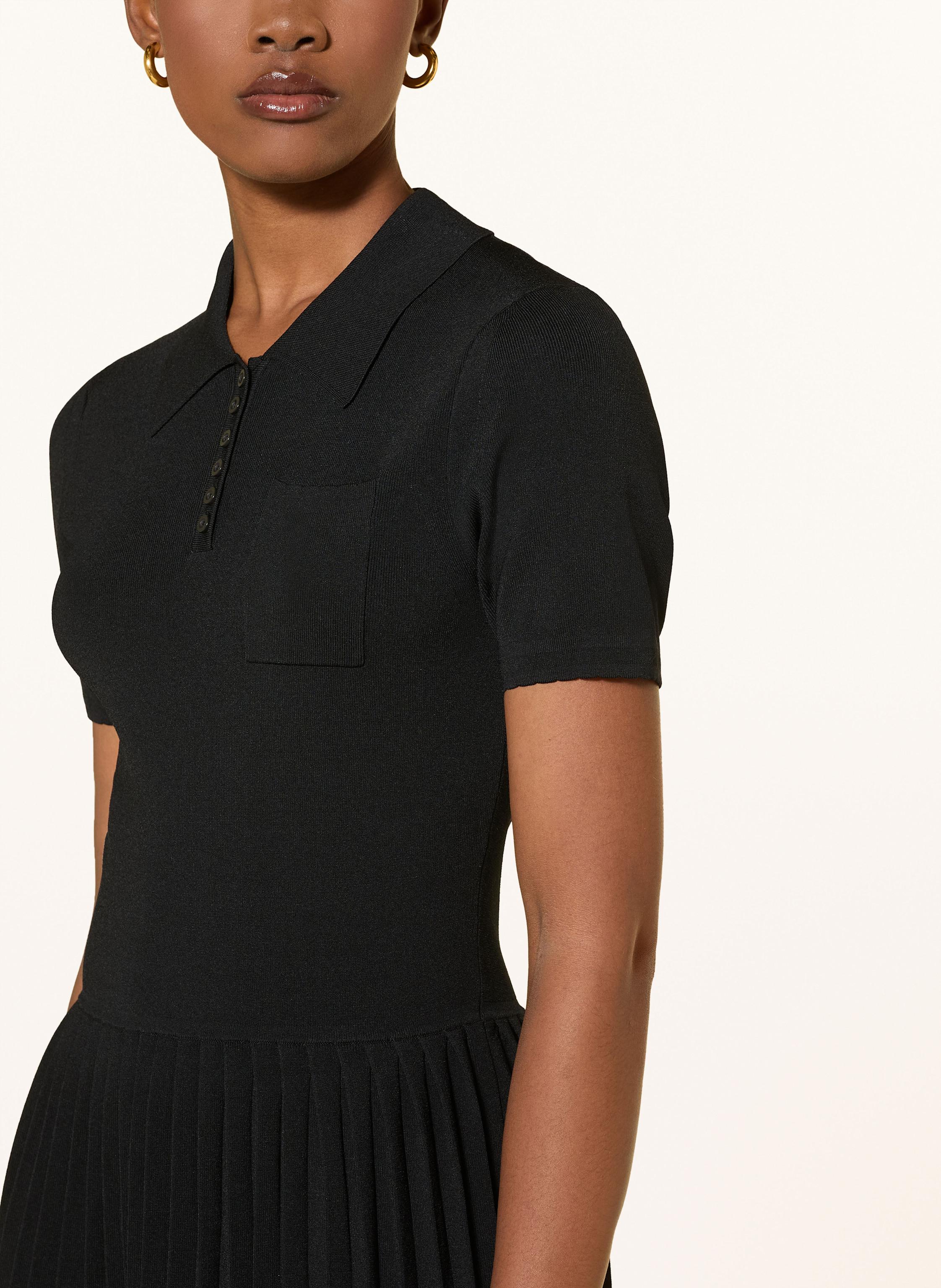 Thumbnail - Claudie Pierlot Strickkleid Mit Plissees schwarz