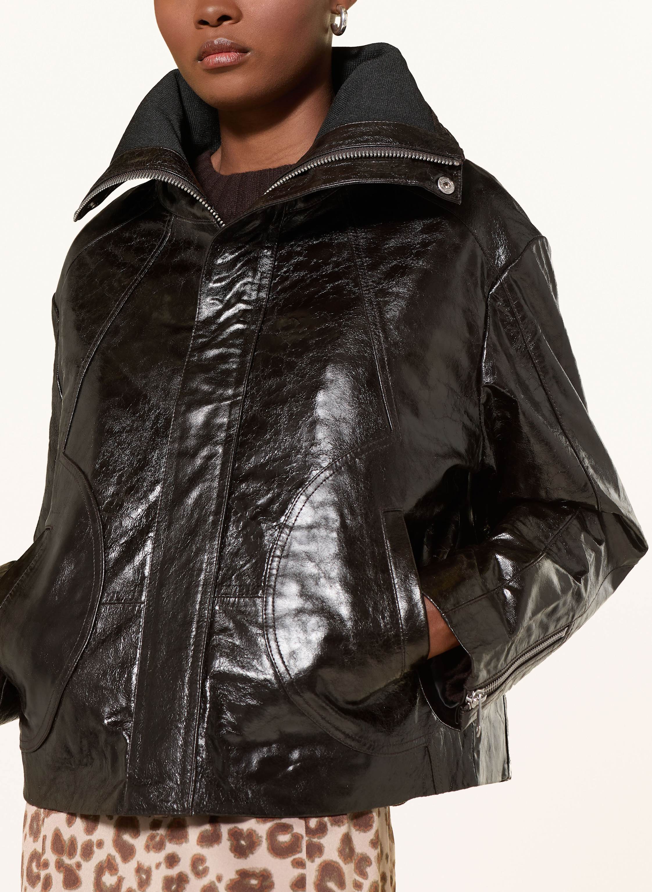 Thumbnail - Ba&Sh Lederjacke Bernie braun