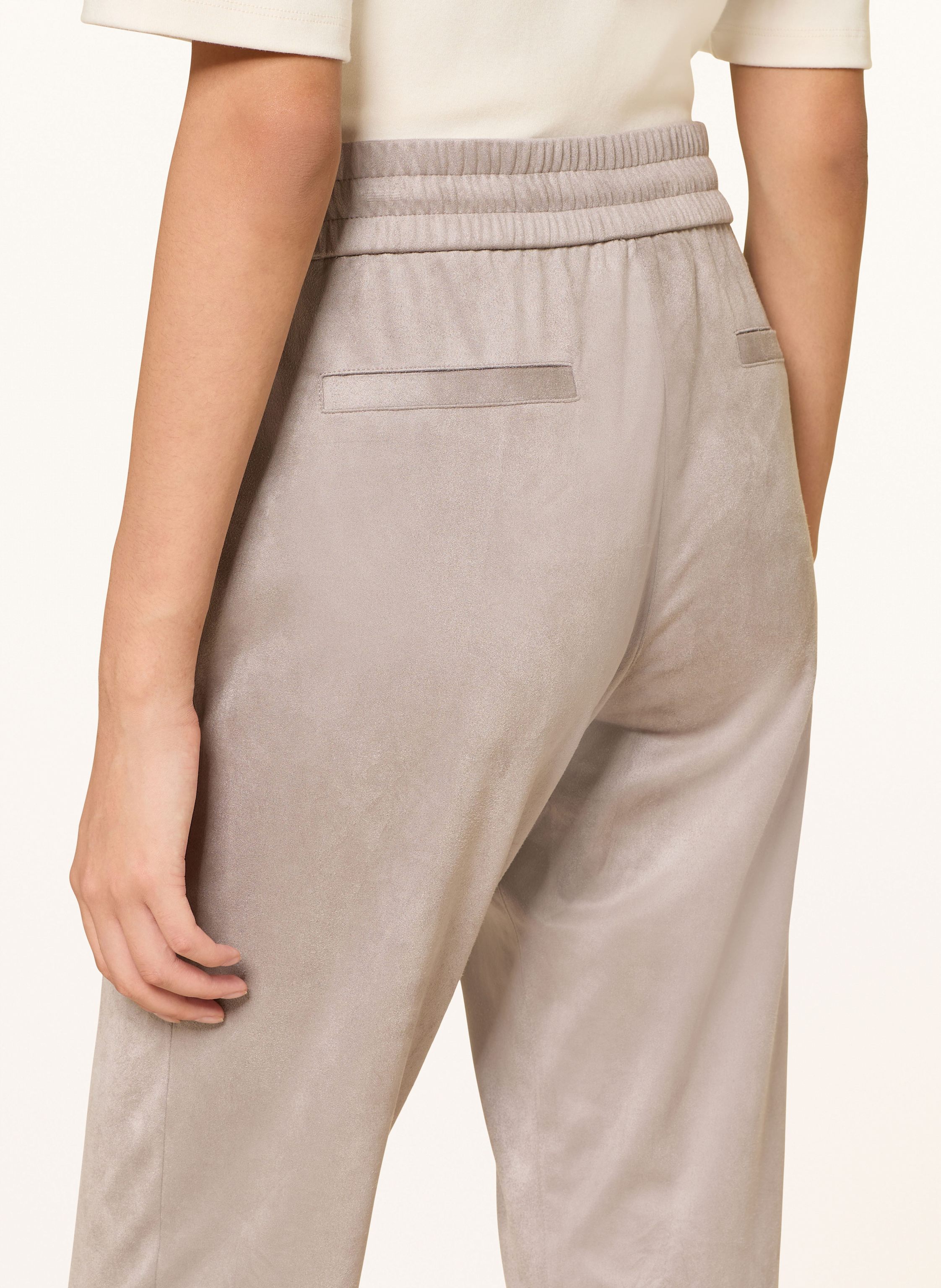 Thumbnail - Juvia Hose Im Jogging-Stil In Lederoptik beige