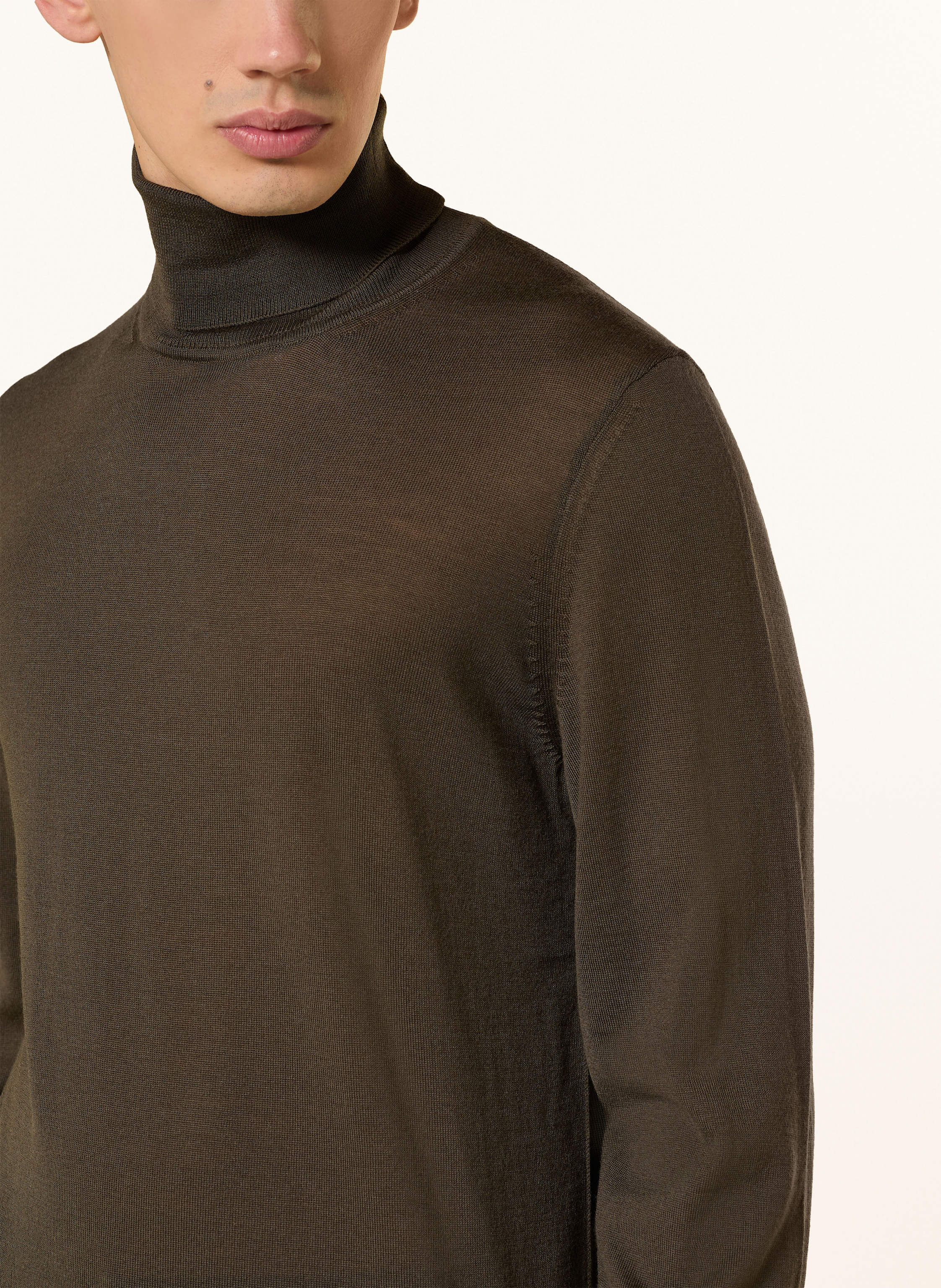 Thumbnail - Boss Rollkragenpullover Musso gruen