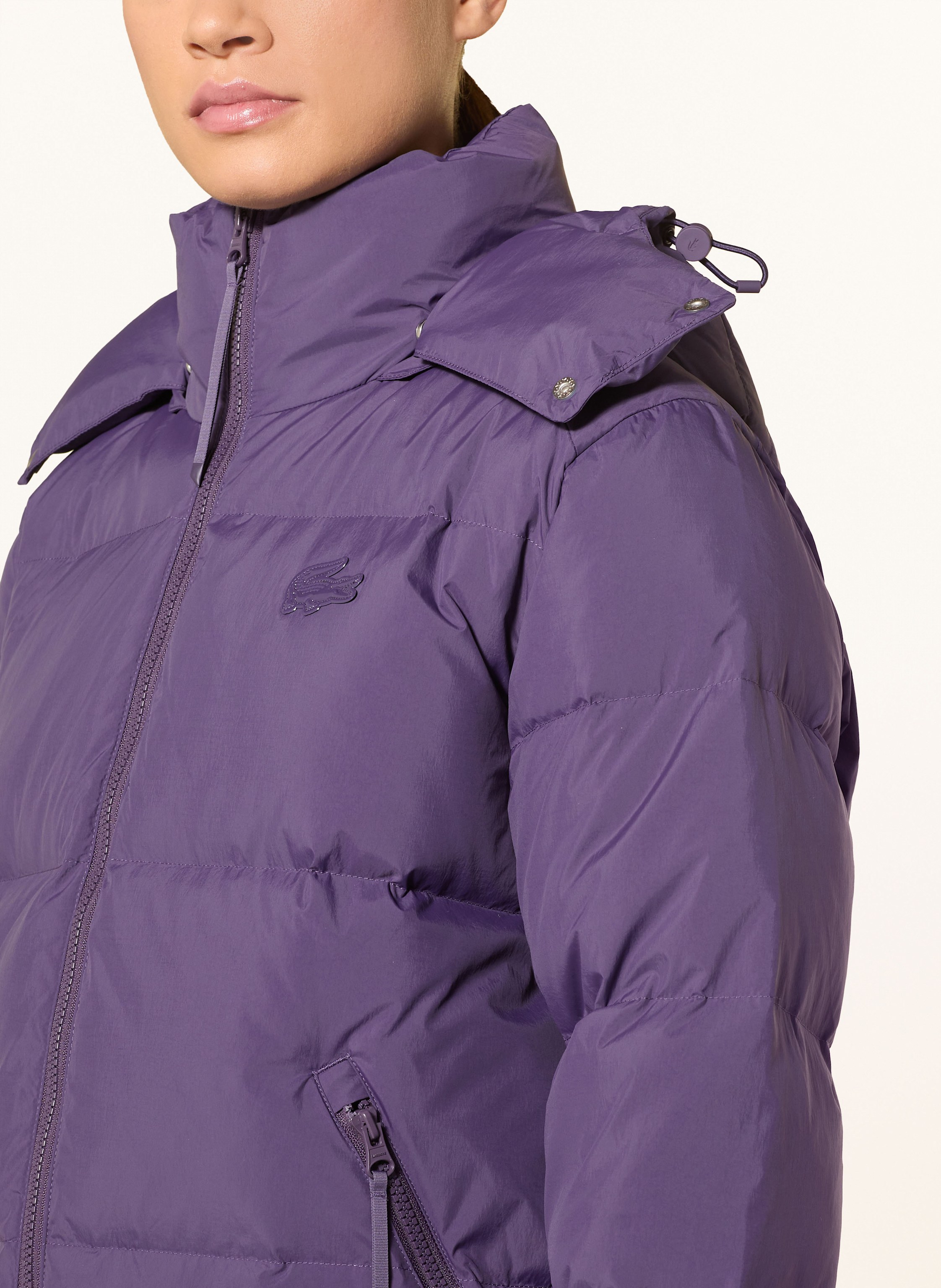 Thumbnail - Lacoste Daunenjacke Mit Abnehmbarer Kapuze lila