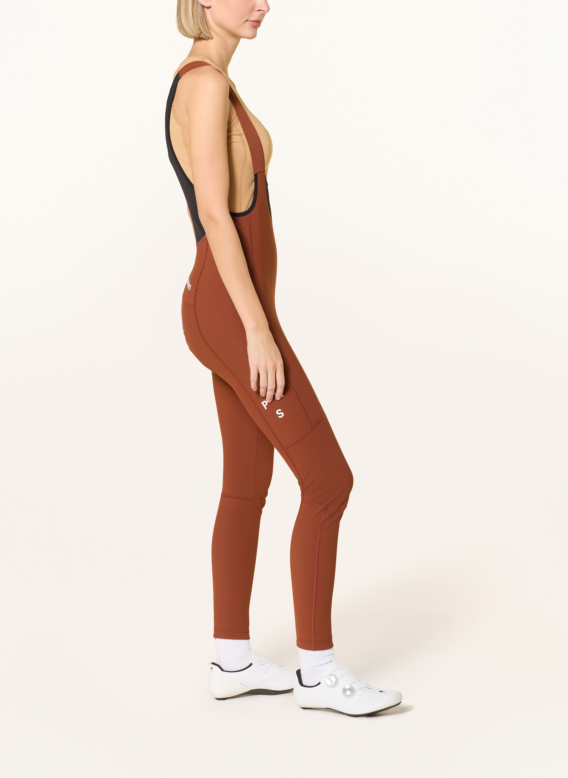 Thumbnail - Pas Normal Studios Softshell-Radhose Mechanism Mit Trägern Und Gepolstertem Einsatz orange