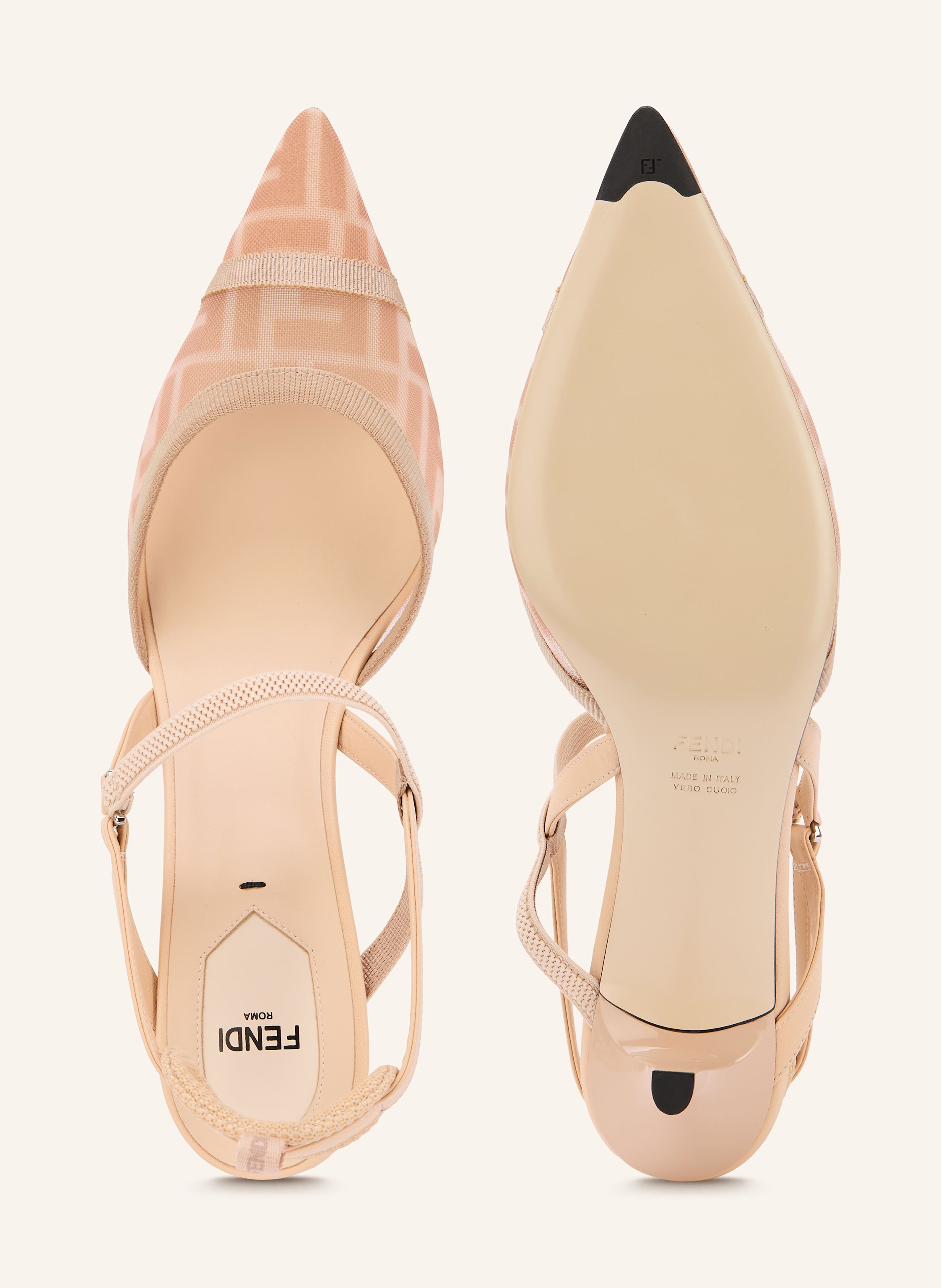Thumbnail - Fendi Slingpumps beige