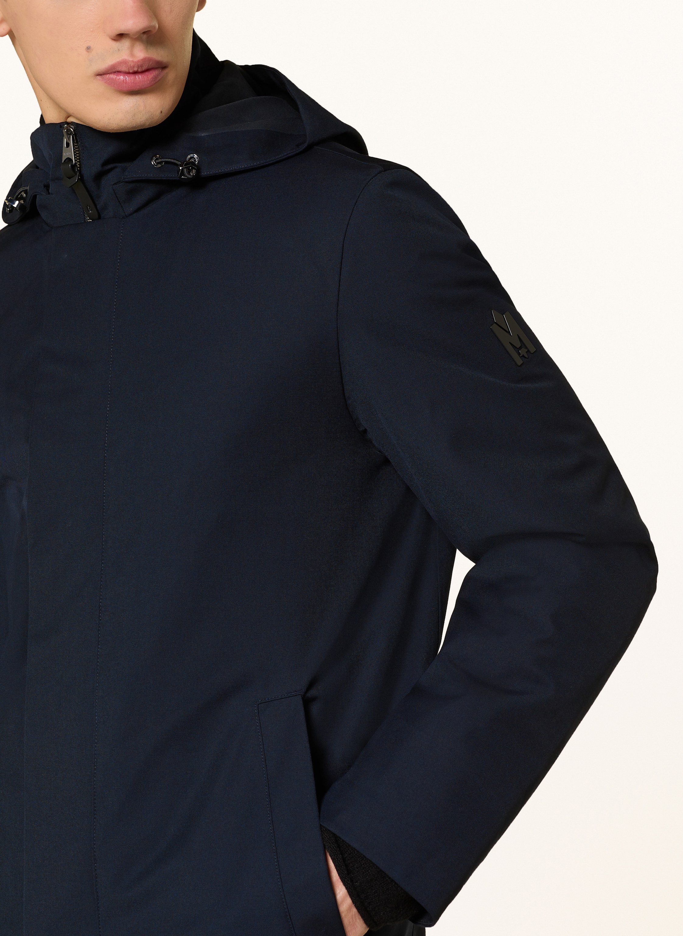 Thumbnail - Mackage Daunenmantel Roland Mit Abnehmbarer Kapuze blau
