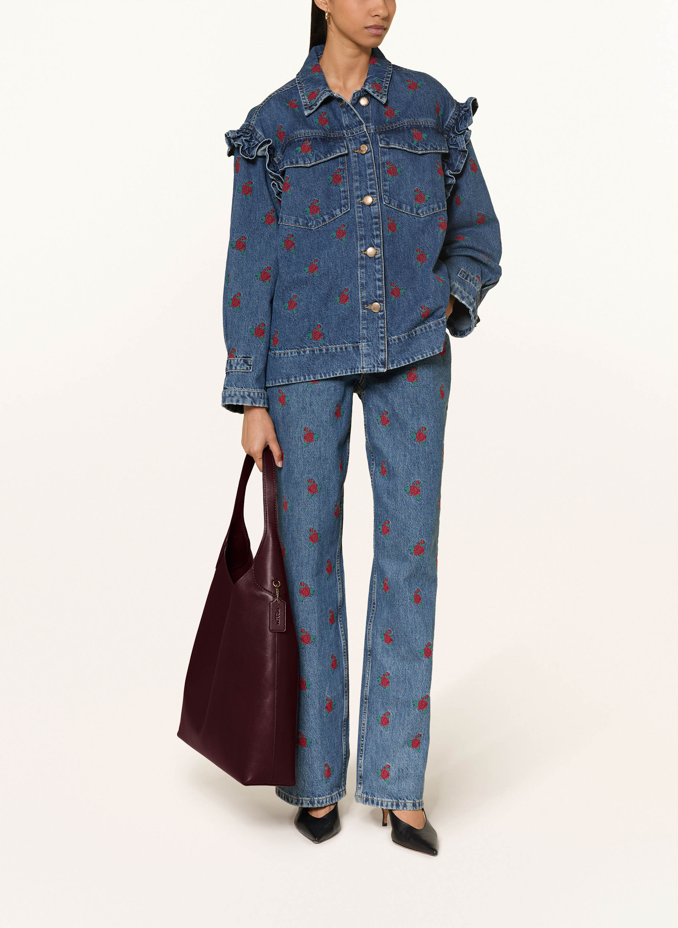 Thumbnail - Coach Beuteltasche Brooklyn rot