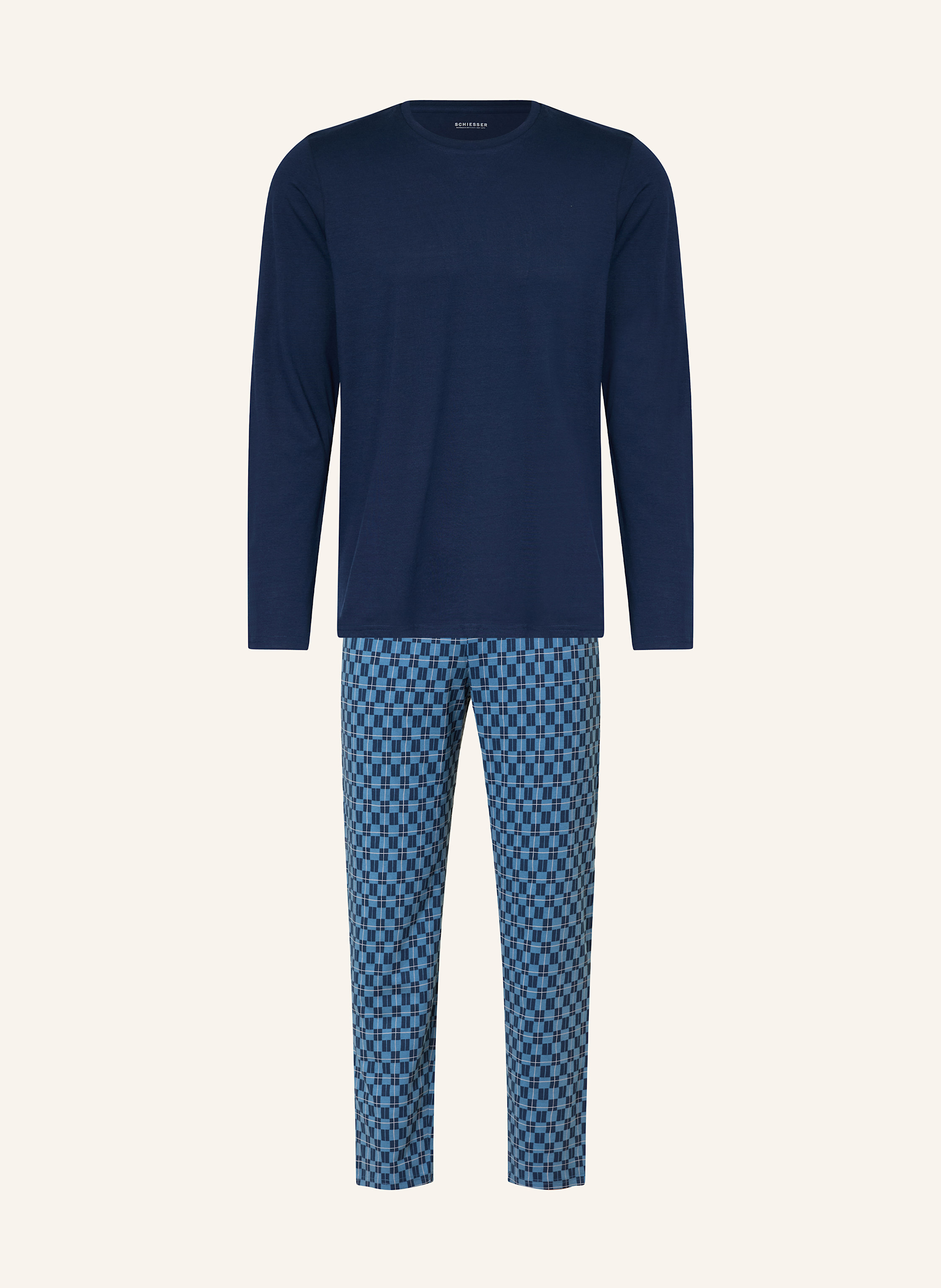 Schiesser Schlafanzug Casual Essentials blau