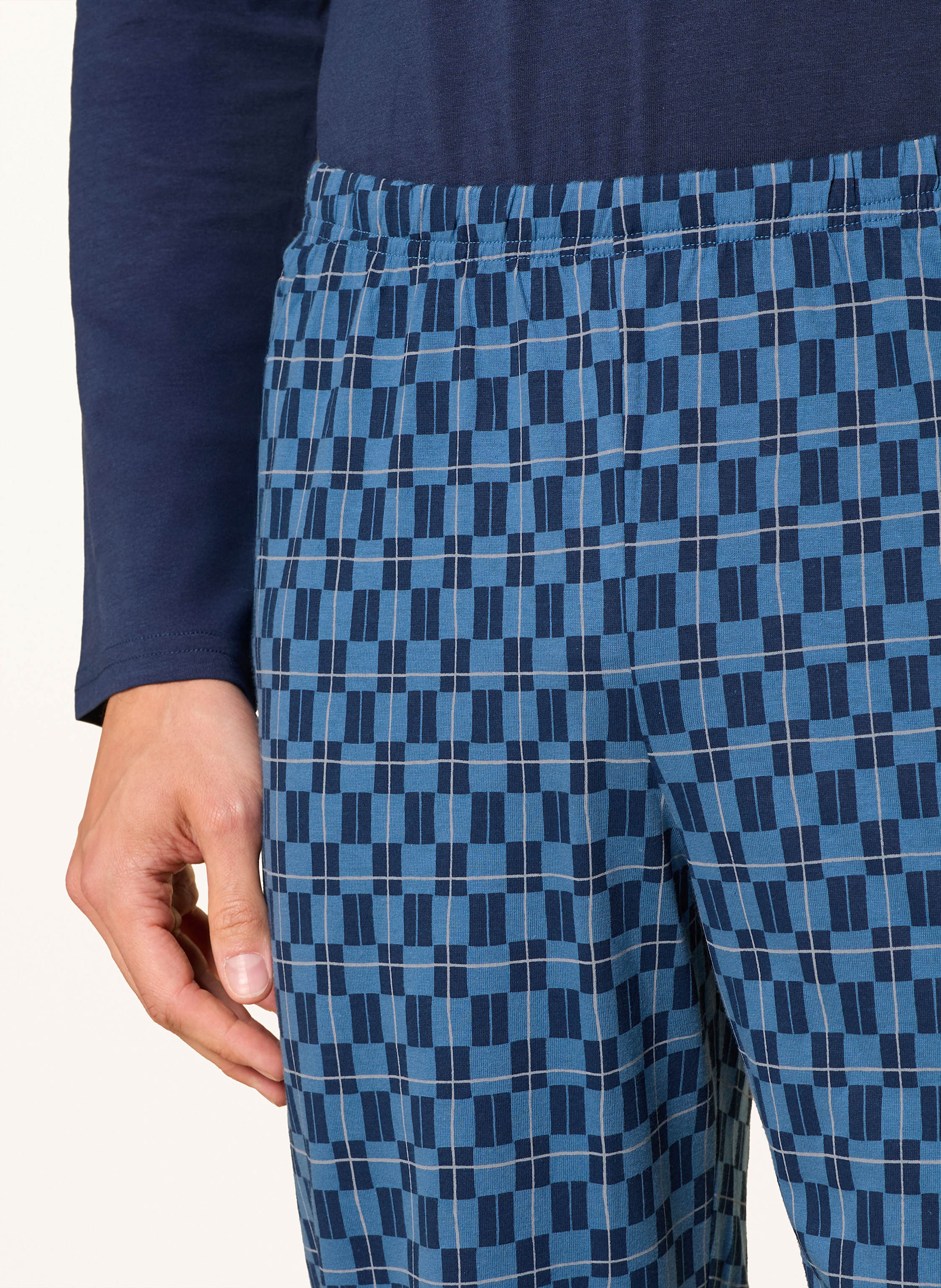 Thumbnail - Schiesser Schlafanzug Casual Essentials blau