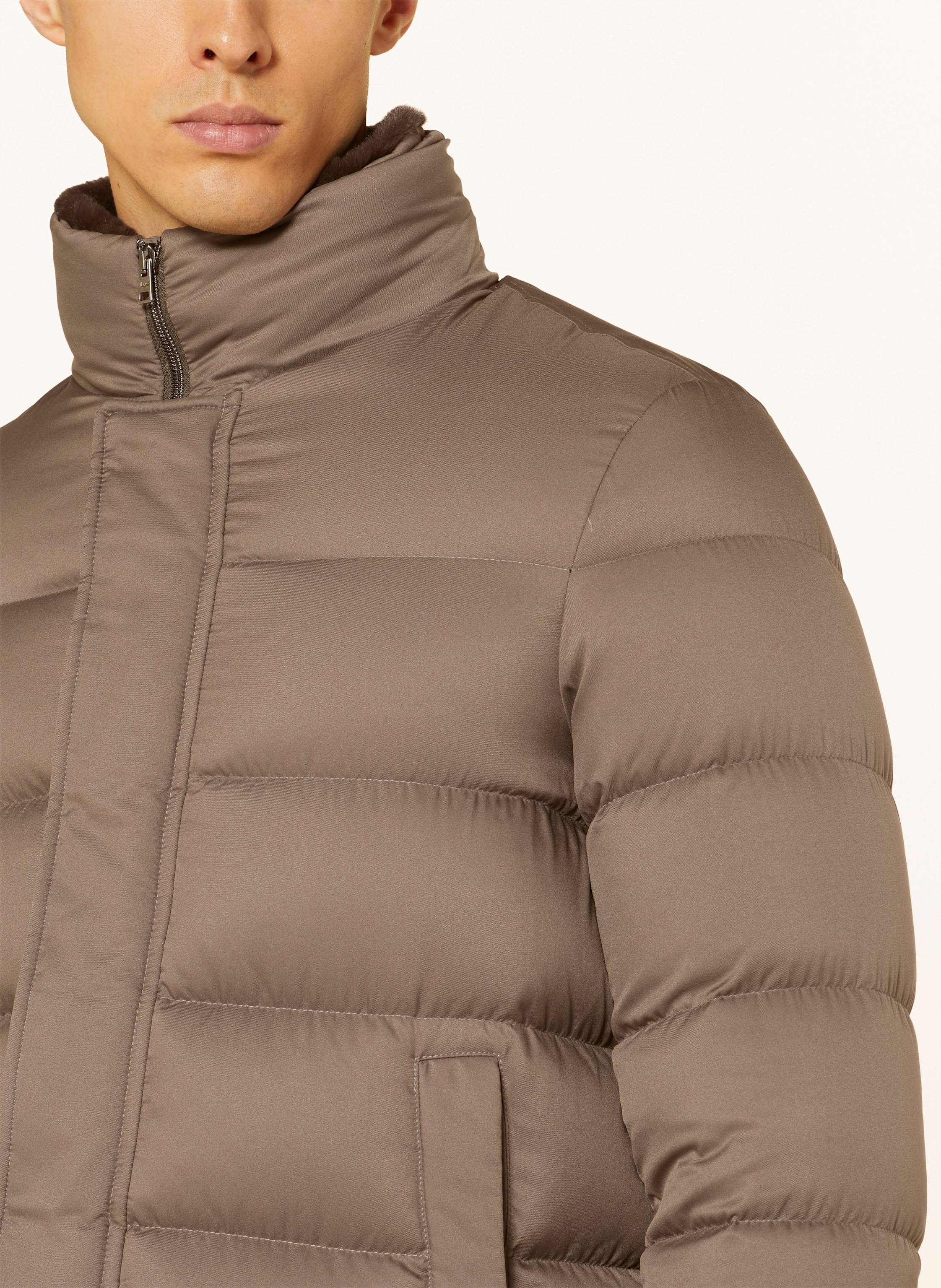 Thumbnail - Herno Daunenjacke Mit Abnehmbarem Kunstfell beige