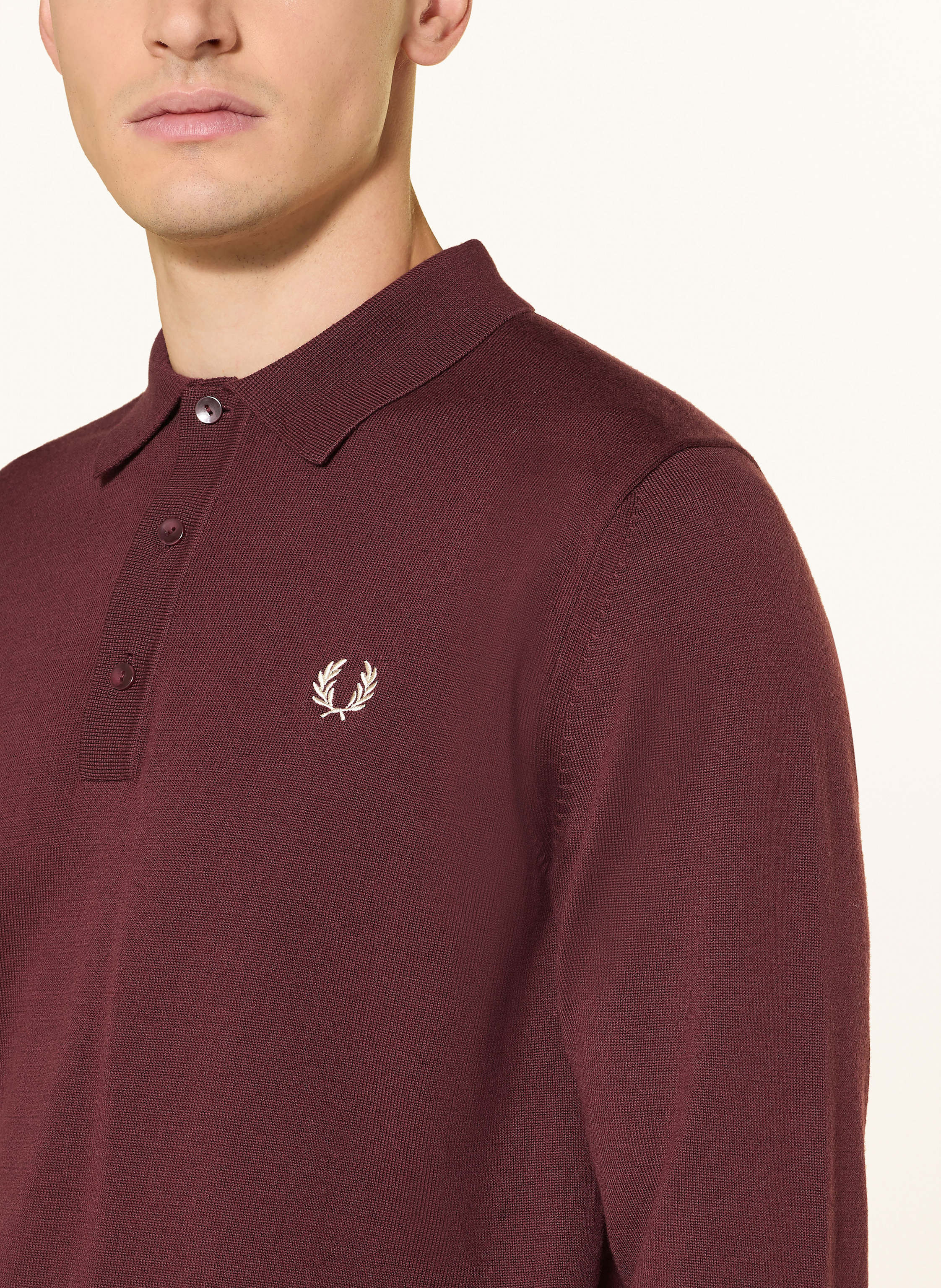 Thumbnail - Fred Perry Strick-Poloshirt rot