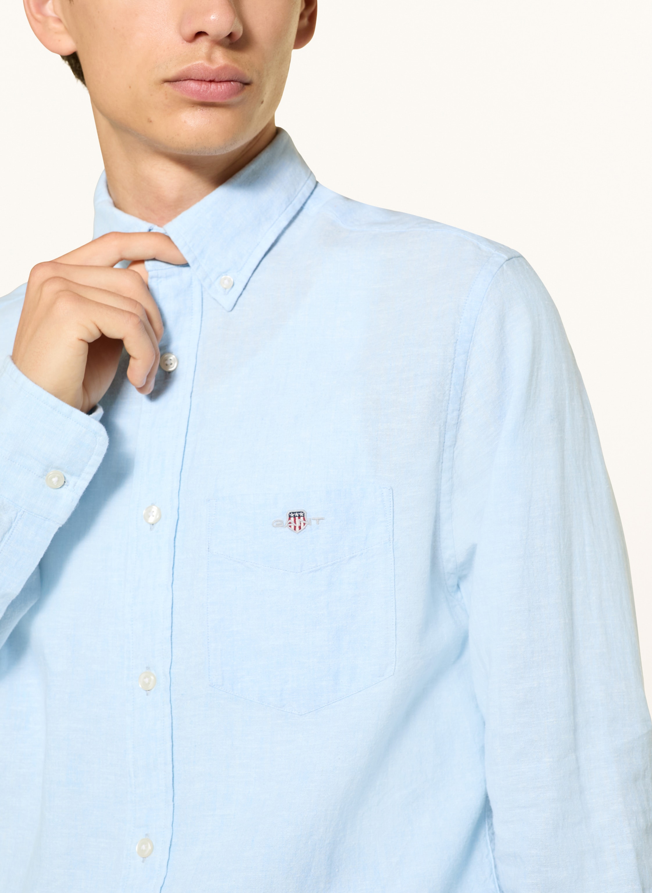 Thumbnail - Gant Hemd Regular Fit Mit Leinen blau