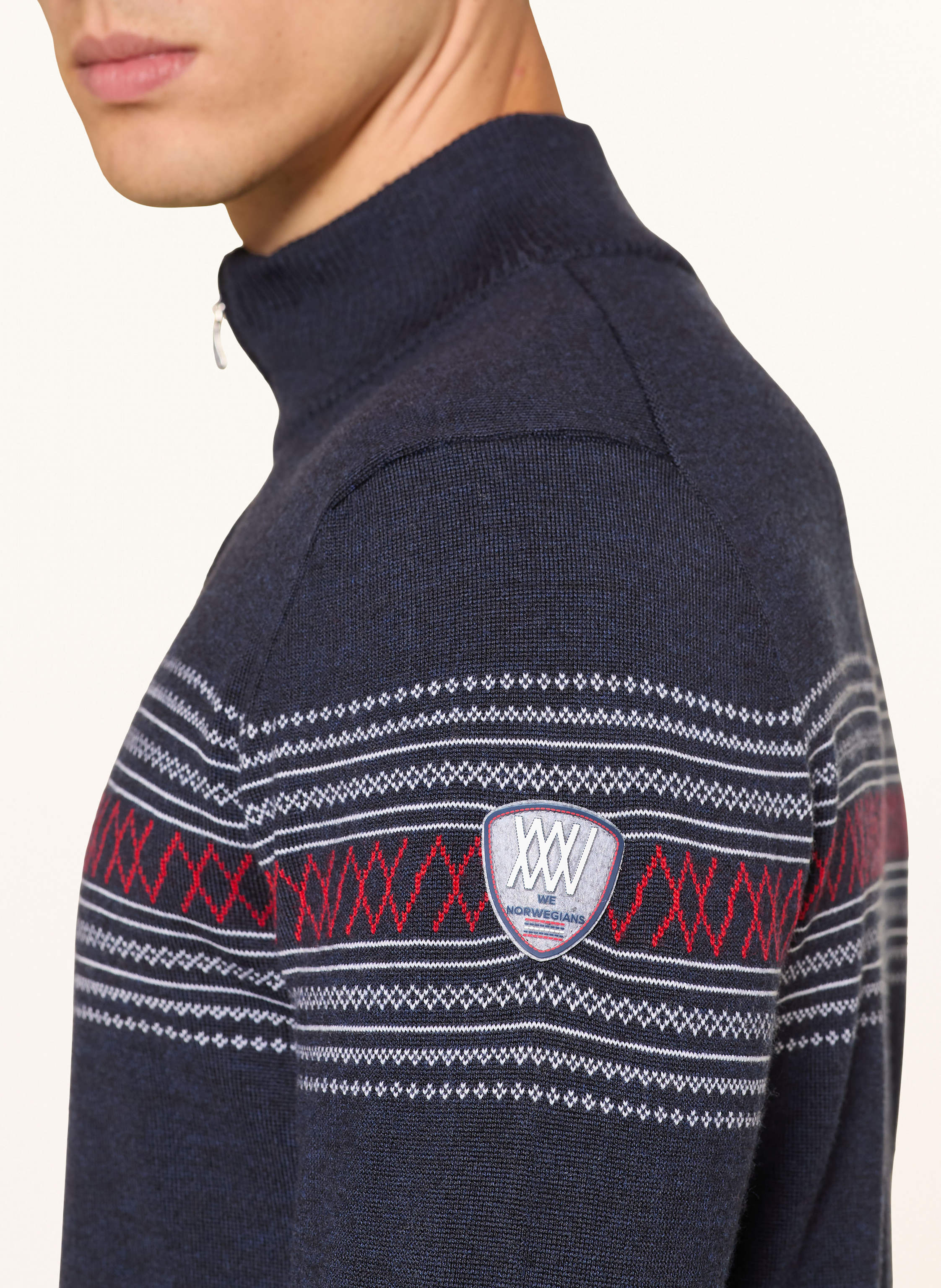 Thumbnail - We Norwegians Troyer Signature Aus Merinowolle blau