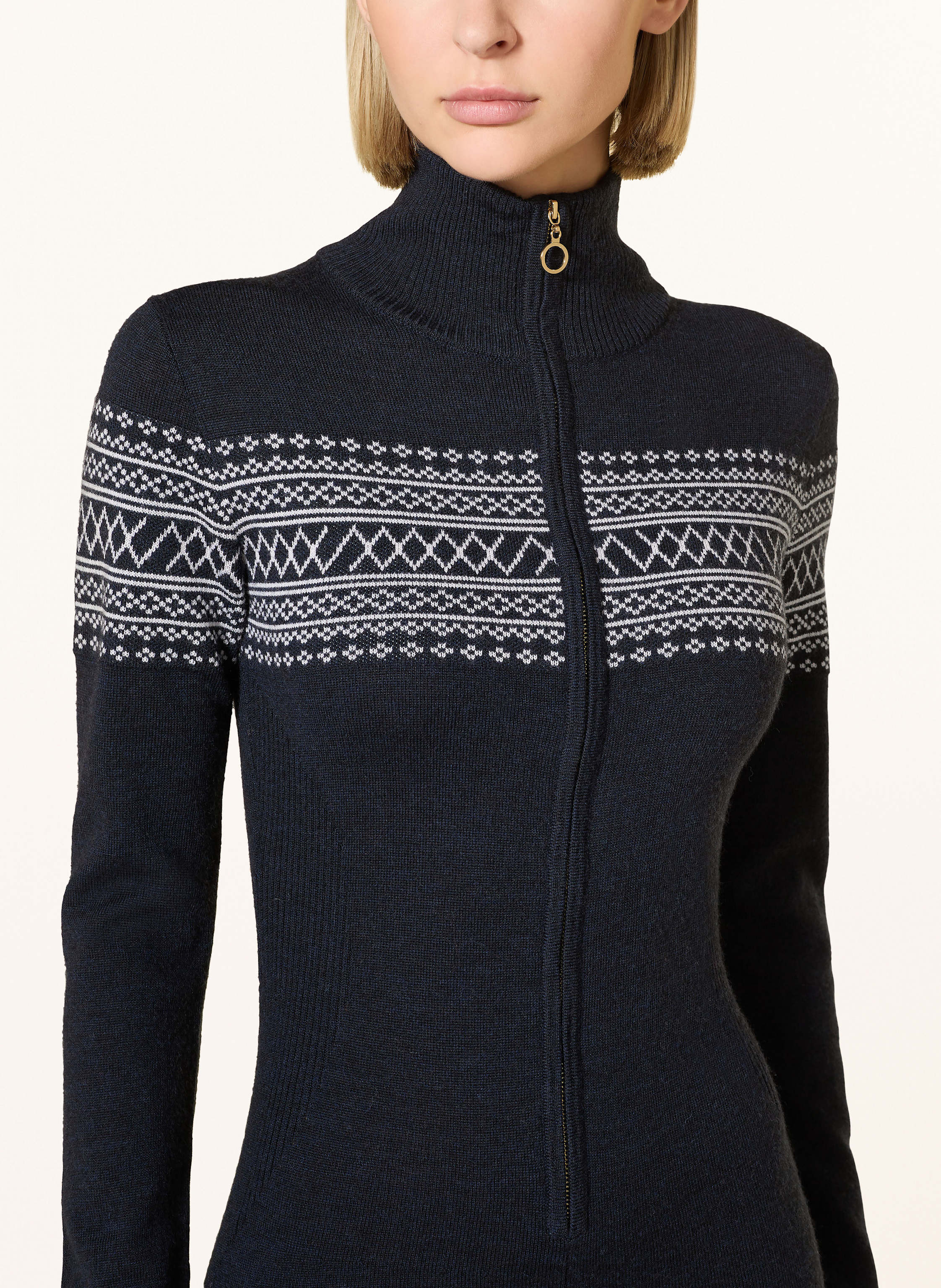 Thumbnail - We Norwegians Strick-Jumpsuit Signature Aus Merinowolle blau